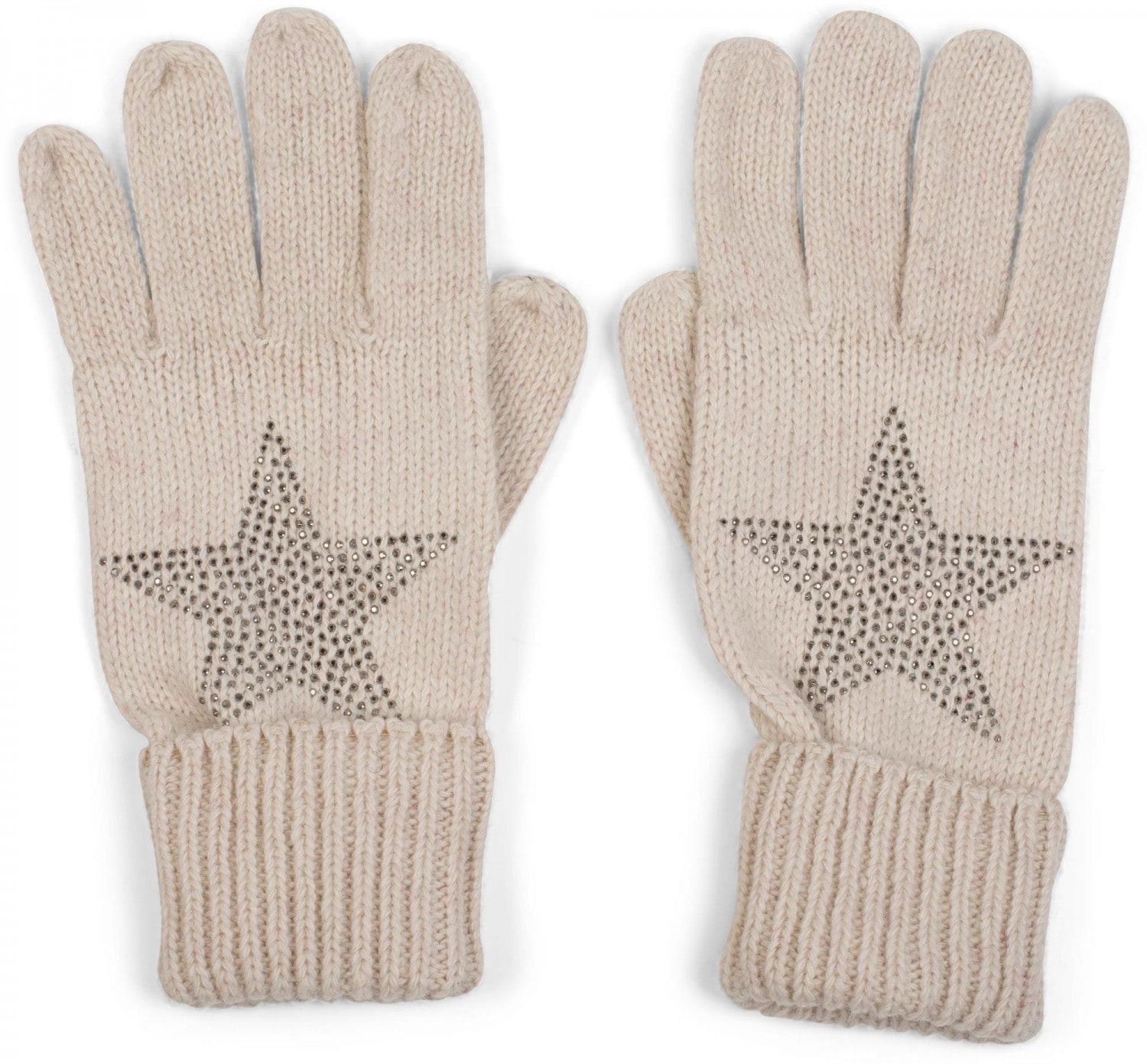 styleBREAKER Strickhandschuhe "Strick Handschuhe mit Strass Stern" 1 Stk.