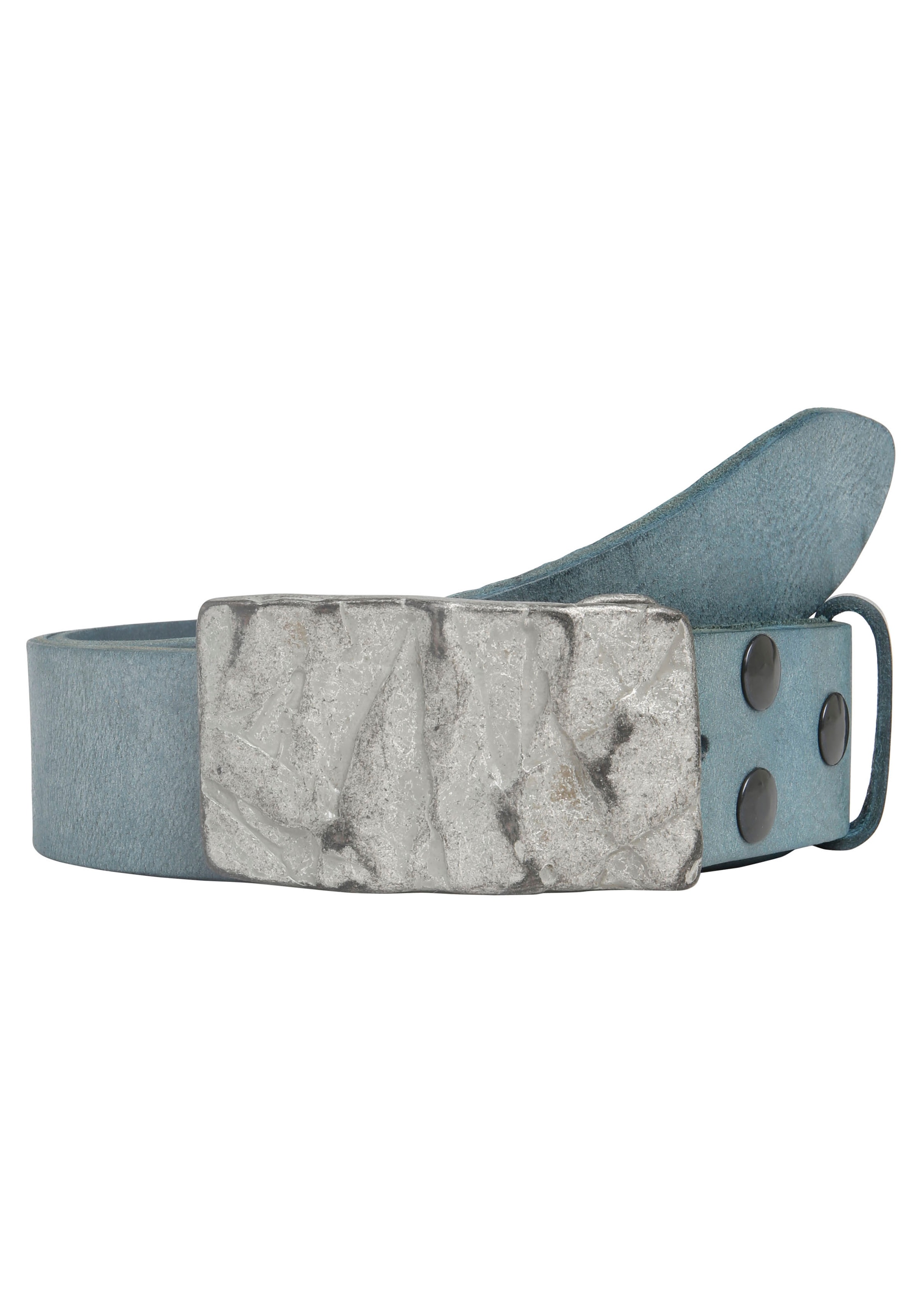 Ledergürtel, mit austauschbarer Schließe »Felswand Grau«