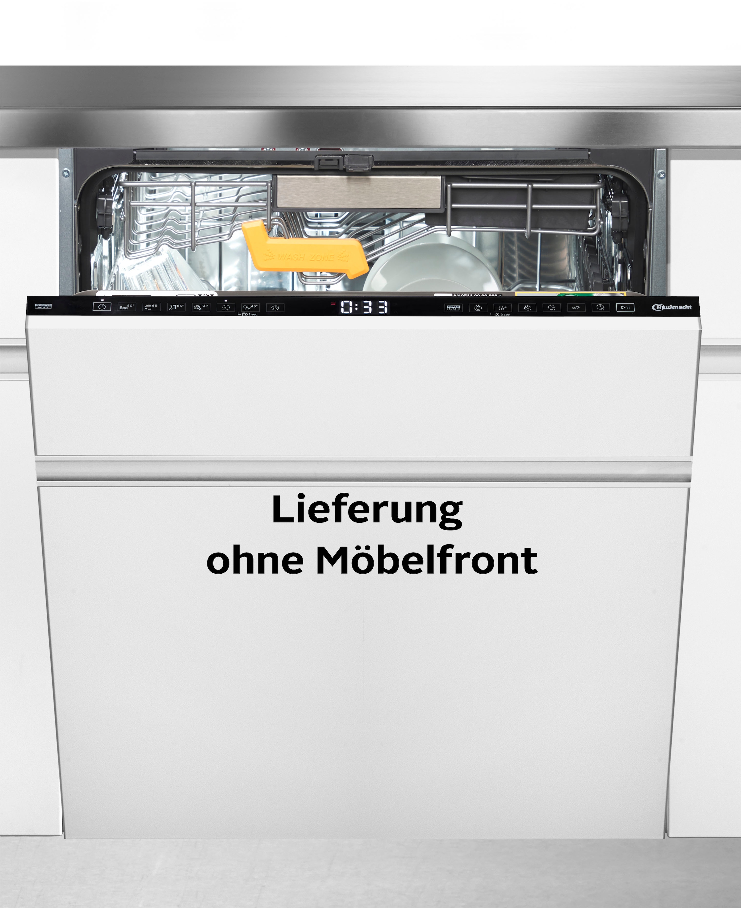 BAUKNECHT vollintegrierbarer Geschirrspüler "B8I HF58 TUC", B:59,8cm H:82cm T:55,5cm, silber, Geschirrspüler, Flüsterleise – mit Geräuschwerten von