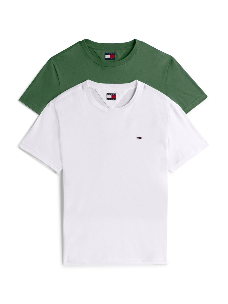 Tommy Jeans Rundhalsshirt "TJM XSLIM 2PACK JERSEY TEE EXT" Packung, 2er-Pack, Logostickerei, 2Pack