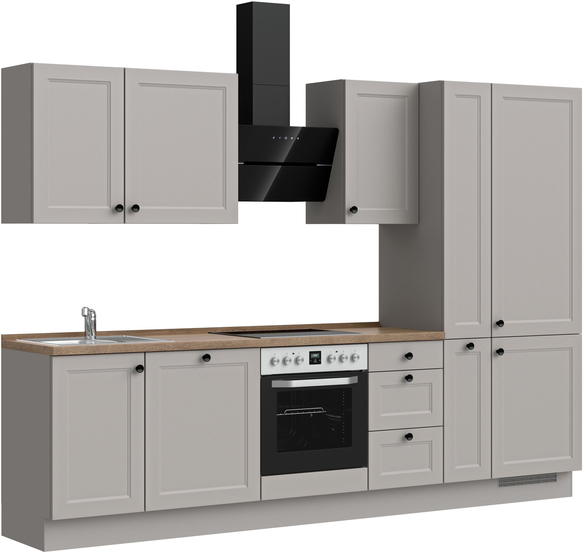 nobilia® Küchenzeile »"Cascada II"«, vormontiert, Breite 300 cm, Ausrichtung wählbar, wahlw. mit E-Geräten