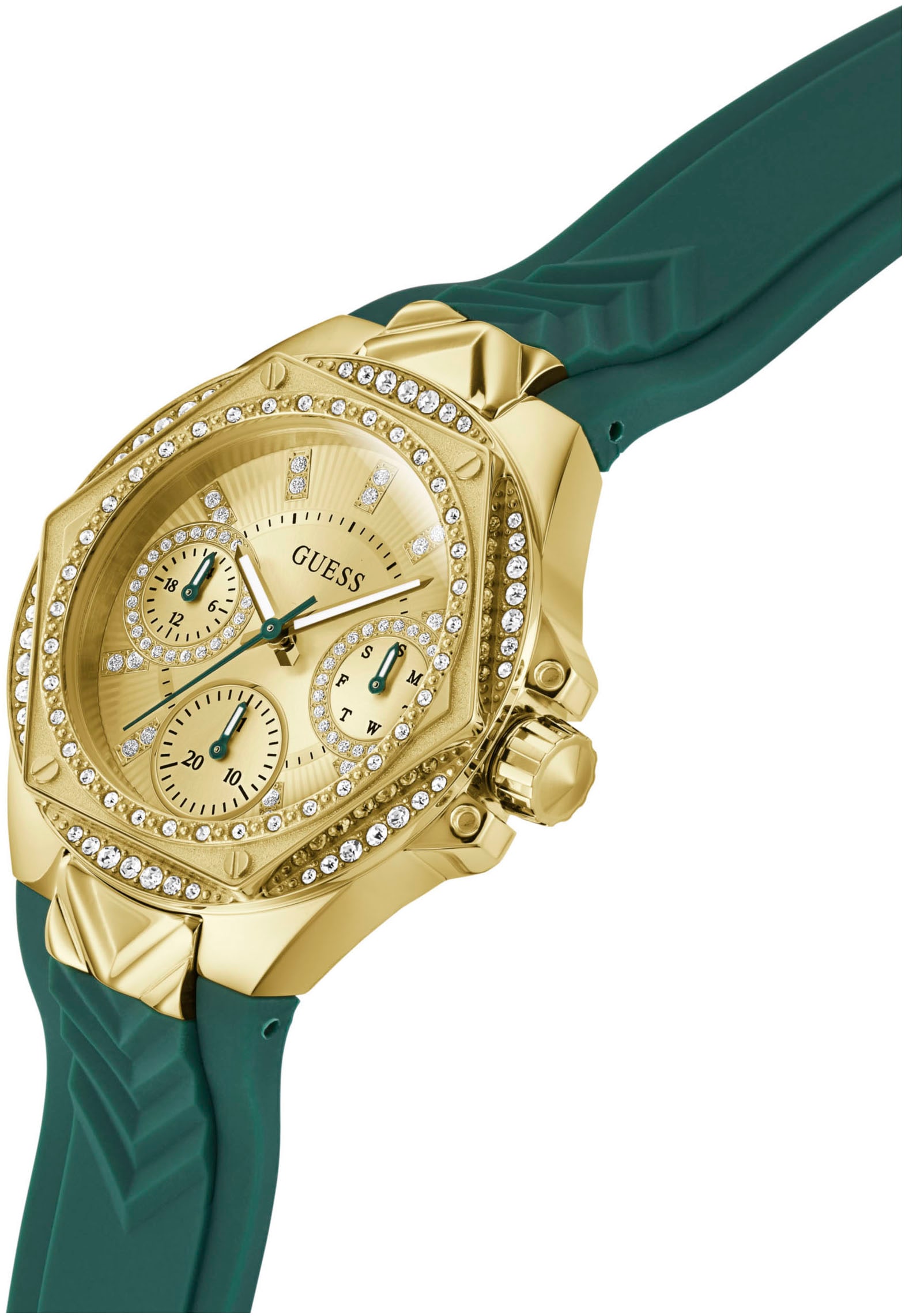 Guess Multifunktionsuhr »ENVY«, Quarzuhr, Armbanduhr, Damenuhr, Datum, 12/24-Std.-Anzeige