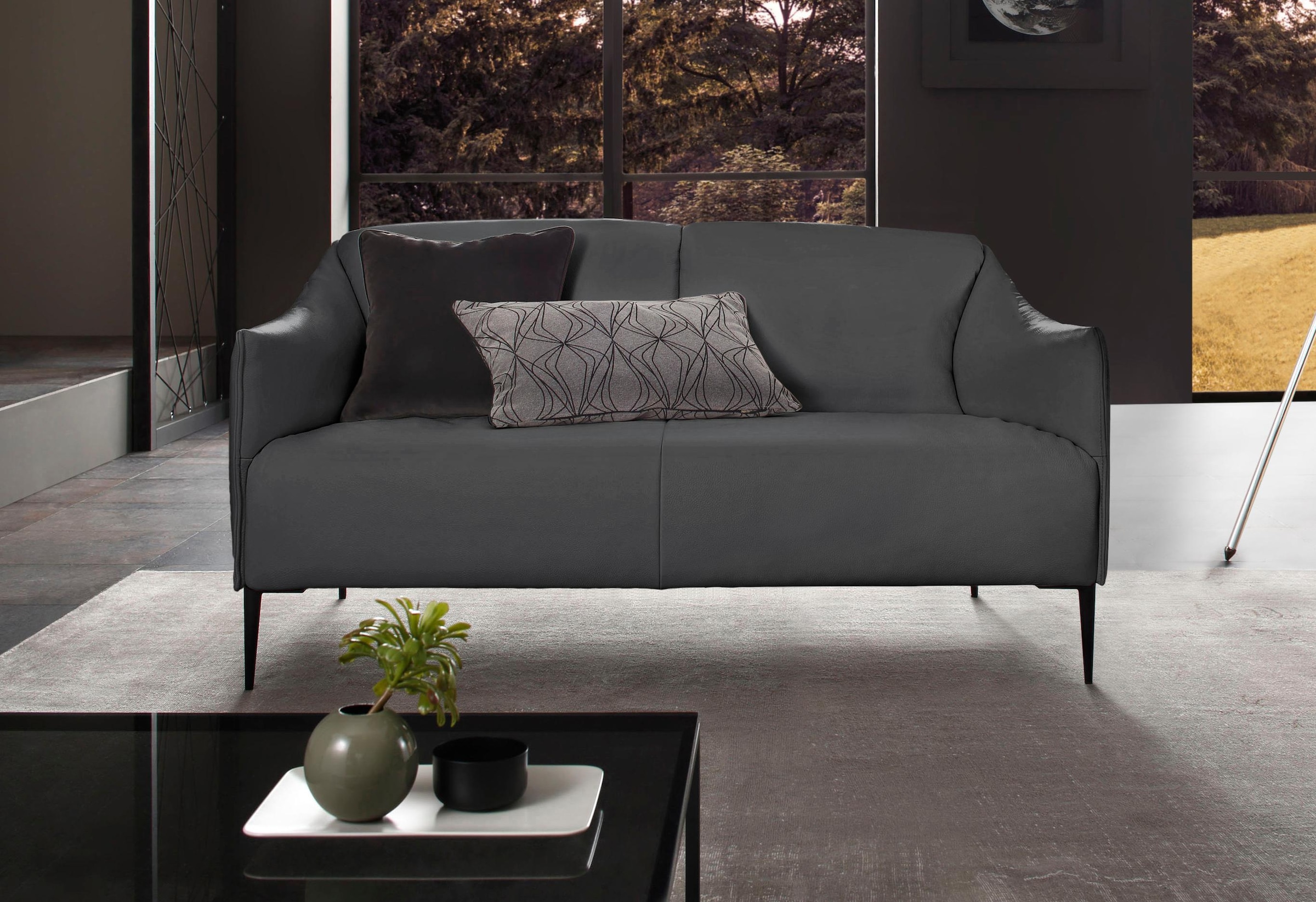 W.SCHILLIG 2-Sitzer »sally«, mit Metallfüßen in Schwarz pulverbeschichtet, Breite 154 cm