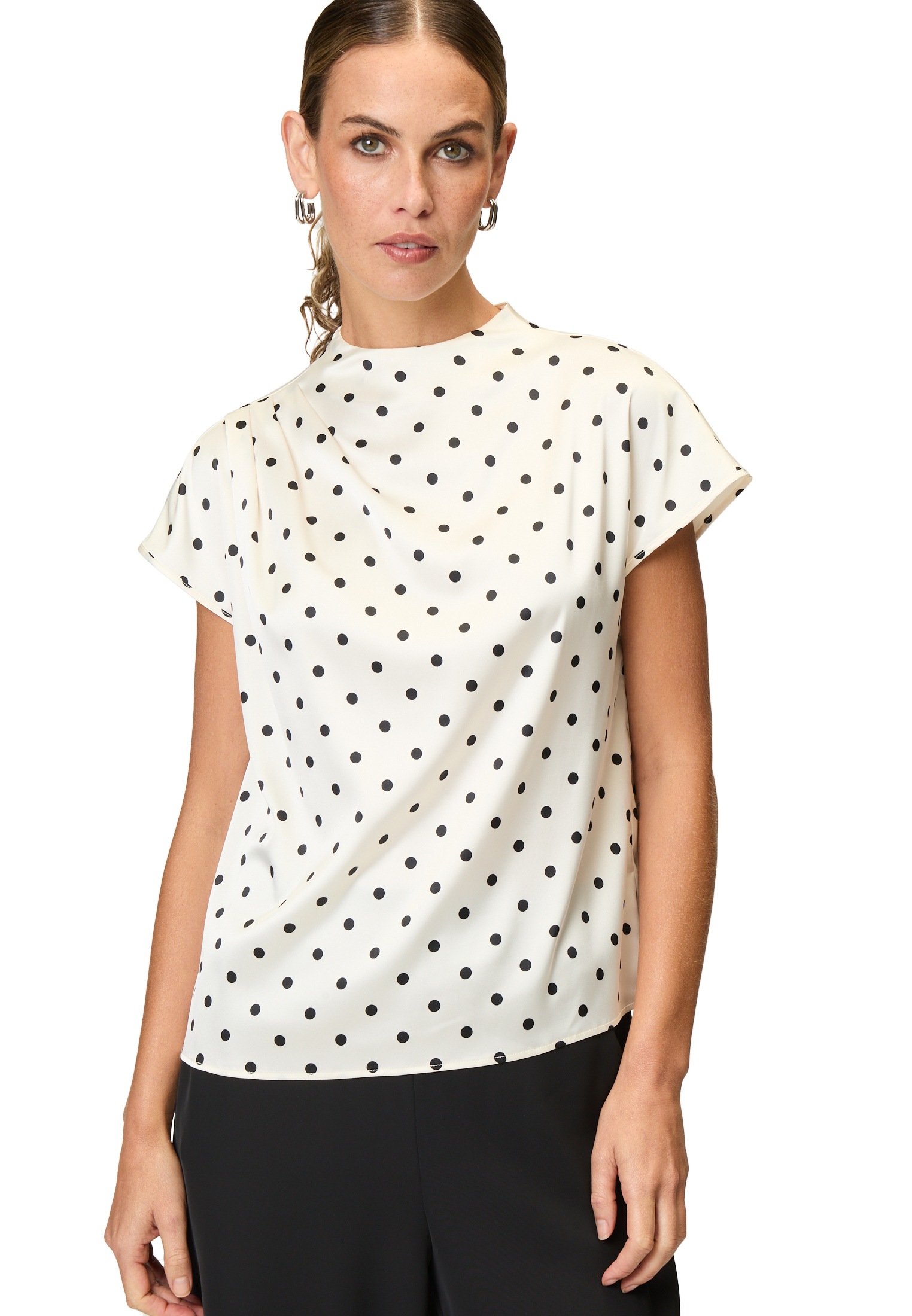 Zero Satinbluse "zero Damen Satinbluse mit Punkten" günstig online kaufen