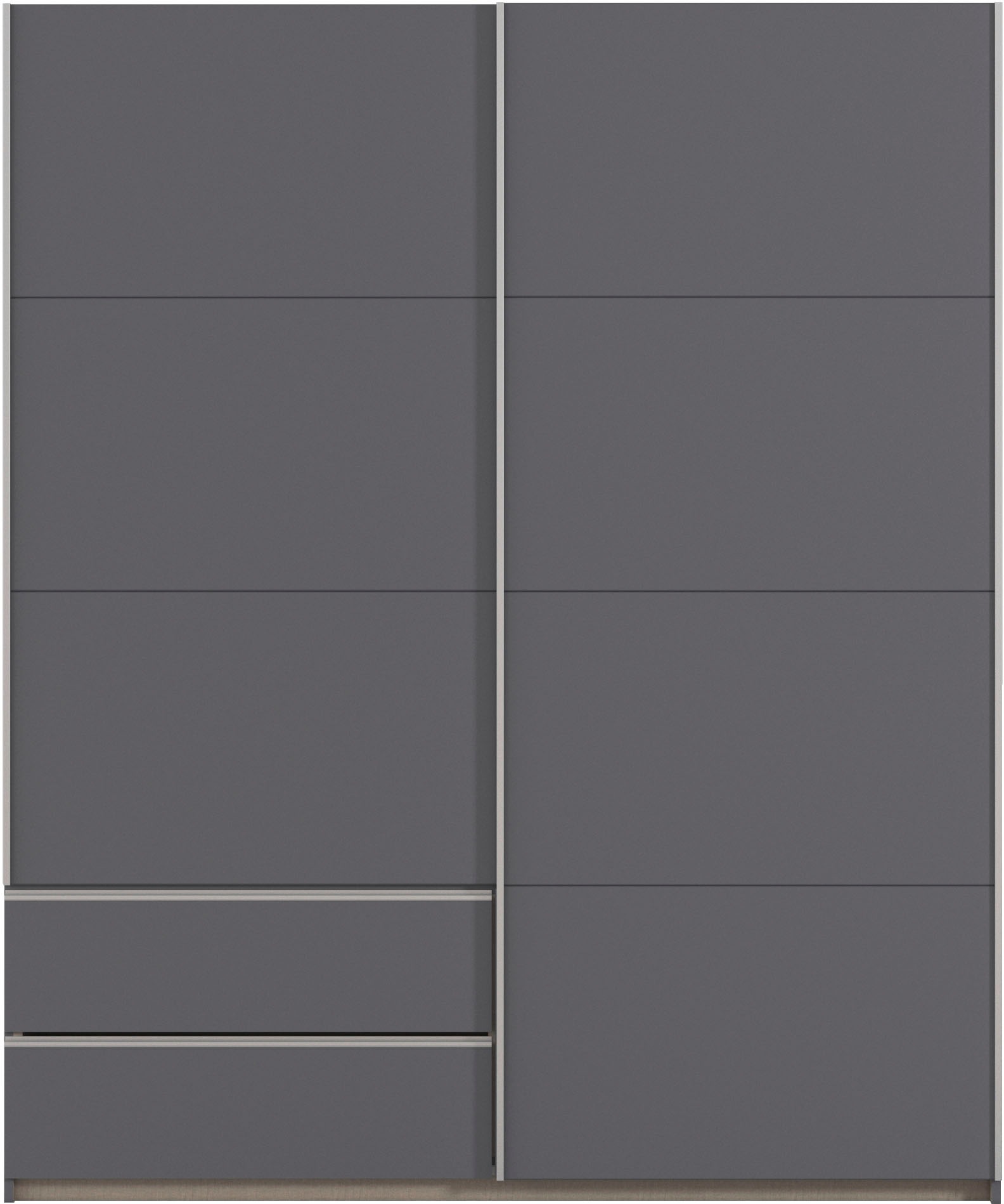 rauch Schwebetürenschrank »Kleiderschrank Schrank Garderobe Wäscheschrank SEVILLA«, (in 3 verschiedenen Ausstattungen BASIC/CLASSIC/PREMIUM), Metall-Griffleisten alufarben oder Graumetallic MADE IN GERMANY