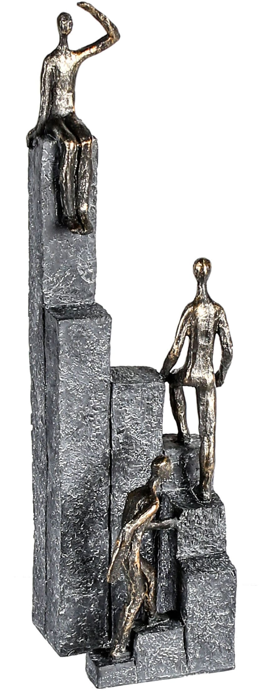 Dekofigur »Skulptur Climbing, bronzefarben/grau«, bronzefarben/grau, Polyresin