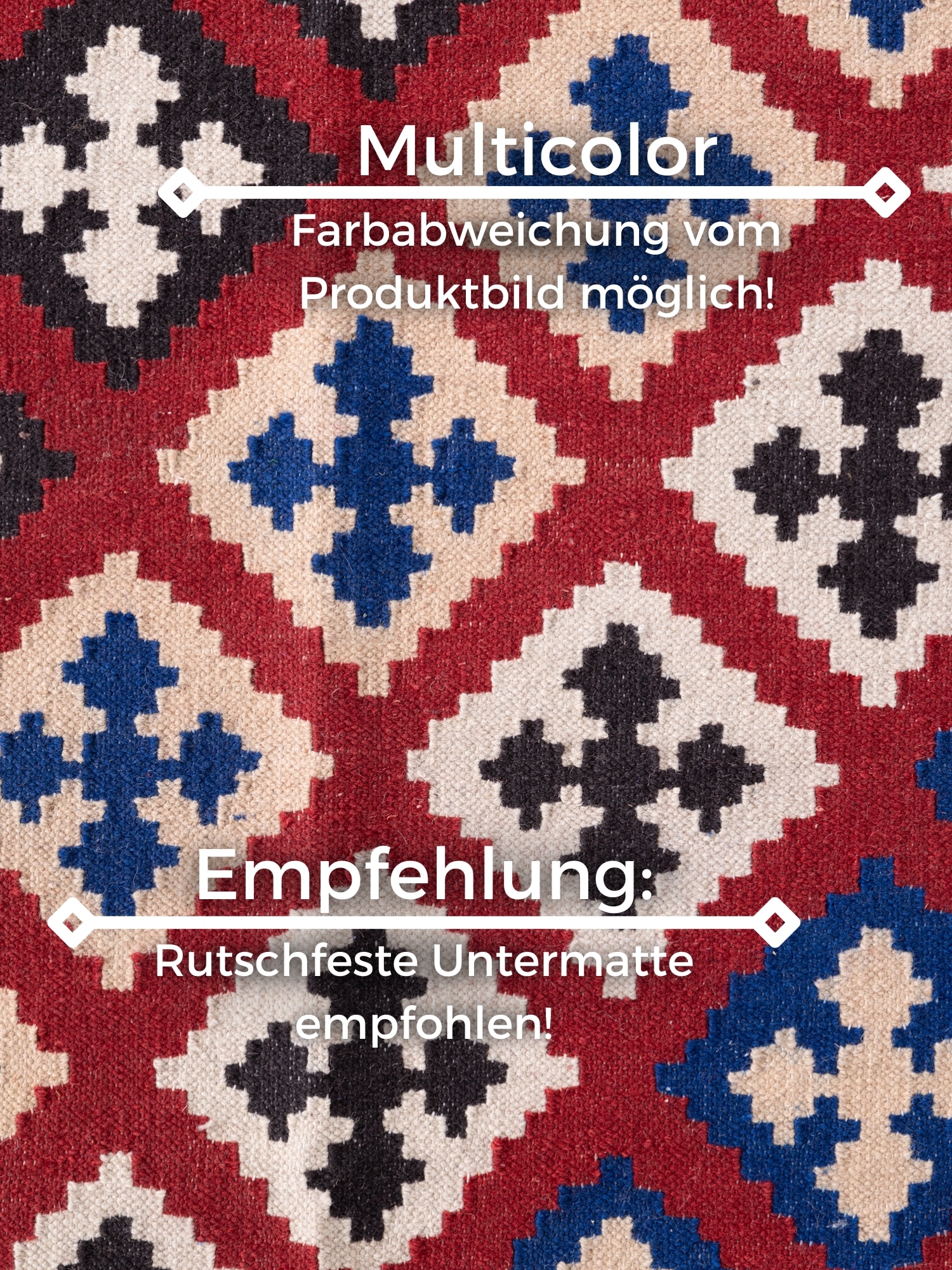 HANSE Home Teppich »Kelim Rami«, rechteckig, 3 mm Höhe, Wolle, Baumwolle, Natur, Handgewebt, orientalisch, Boho, traditionell