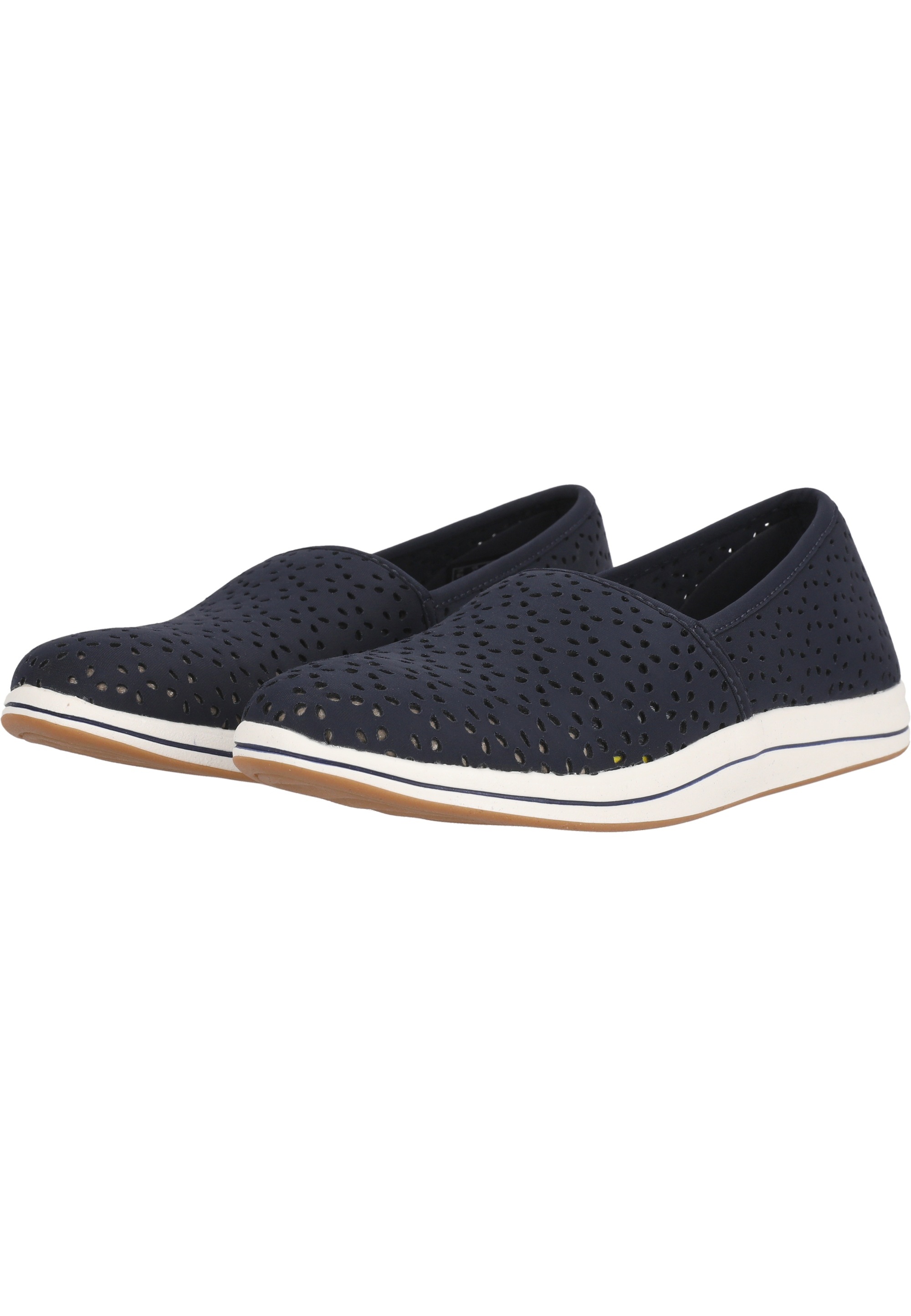 Sandale CLARKS "Brinkley", Damen, Gr. 35,5, blau, Kunstfaser, Schuhe Sandale, mit stylischem perforiertem Design 3