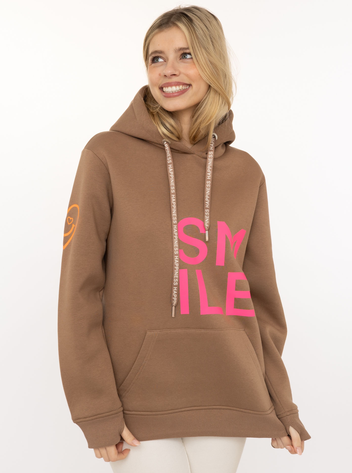 Zwillingsherz Hoodie ""Alissa"", Langarm, Kapuze, Neon-Details, Kordelzug, günstig online kaufen