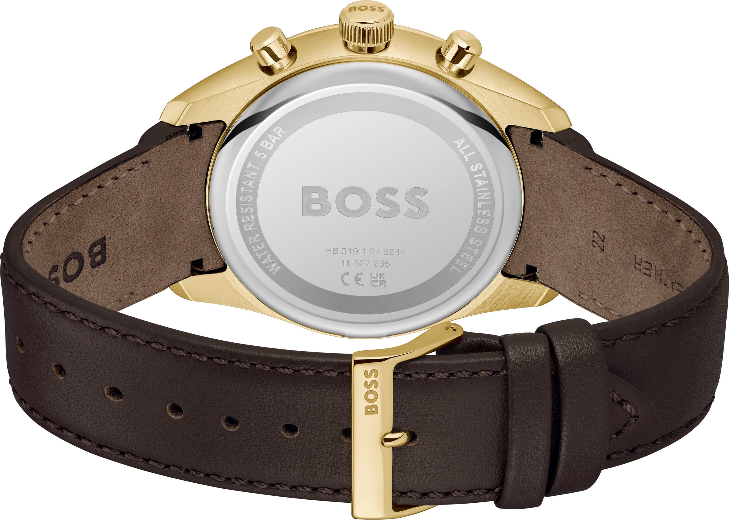 BOSS Quarzuhr »GRAND PRIX 44« Quarzuhr, Armbanduhr, Herrenuhr, Lederarmband, analog, Tag