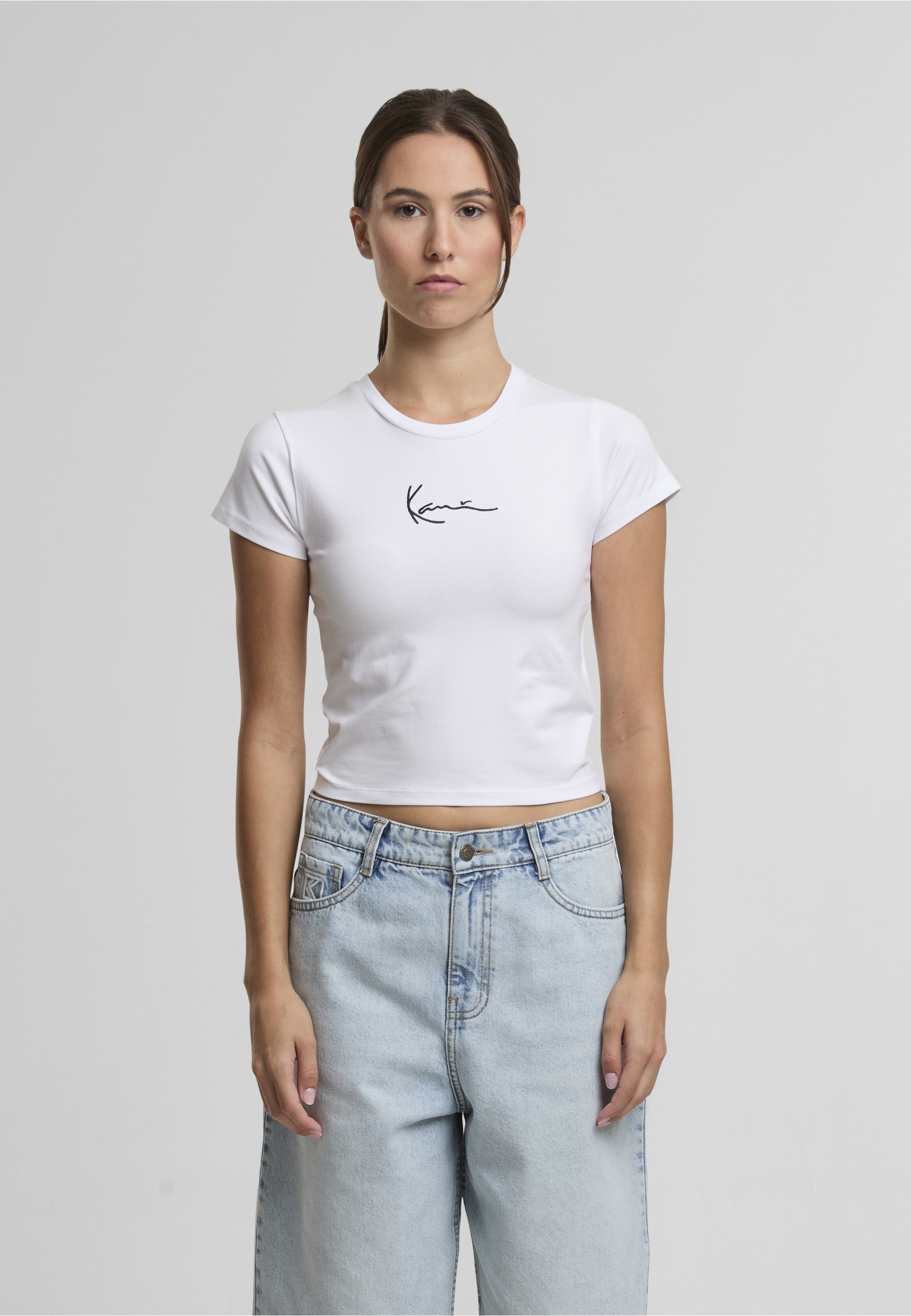 Karl Kani T-Shirt »Karl Kani Damen KKWQ22002WHT KK Small Signature Short Tee« 1 Stk.