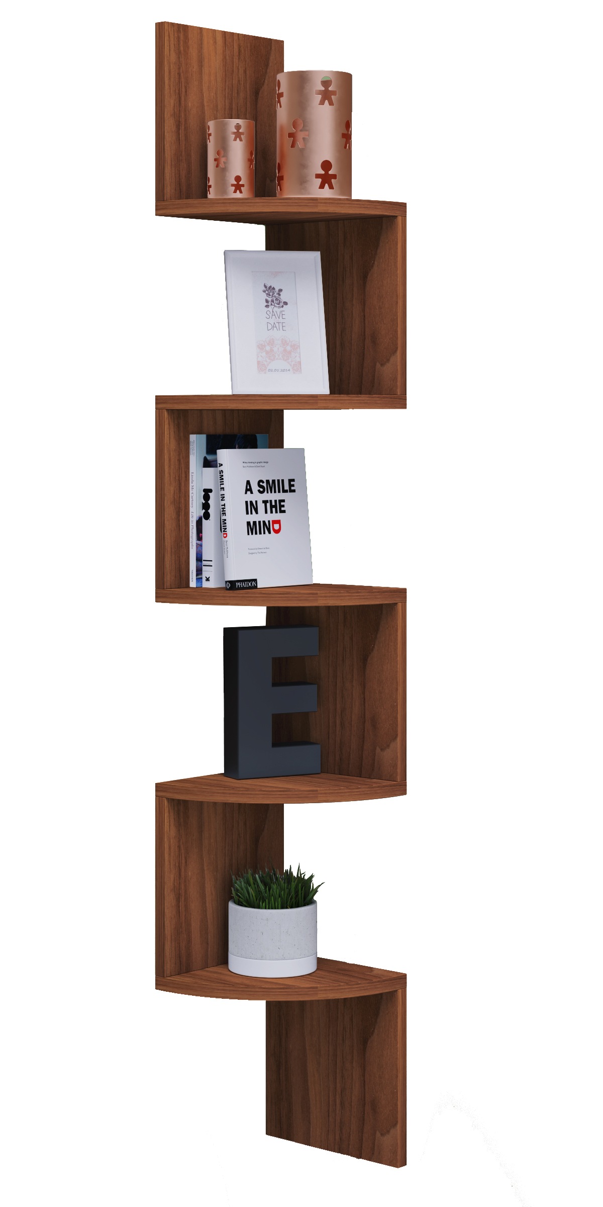 Wandregal VCM, B:20cm T:20cmkern, nussbaum, Wohnzimmer, Regale, "Holz Wandregal Aufbewahrung Deko Eckregal Mintis"