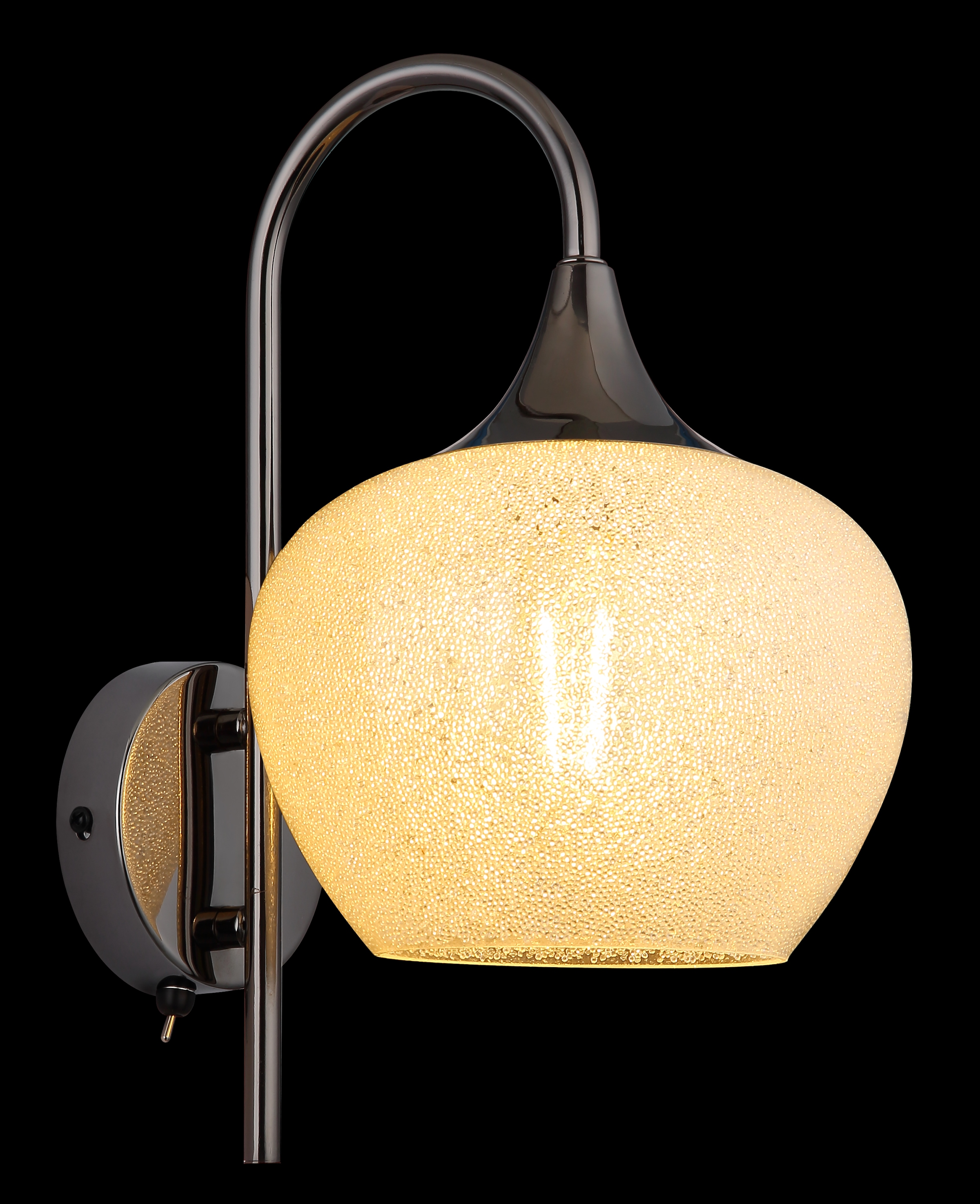 GLOBO LIGHTING Wandleuchte »MAXY«, Leuchtmittel E27 | ohne Leuchtmittel, Wandlampe/Metall/Acrylkristalle/Lichtschein: abwärts/schwarz-chrom