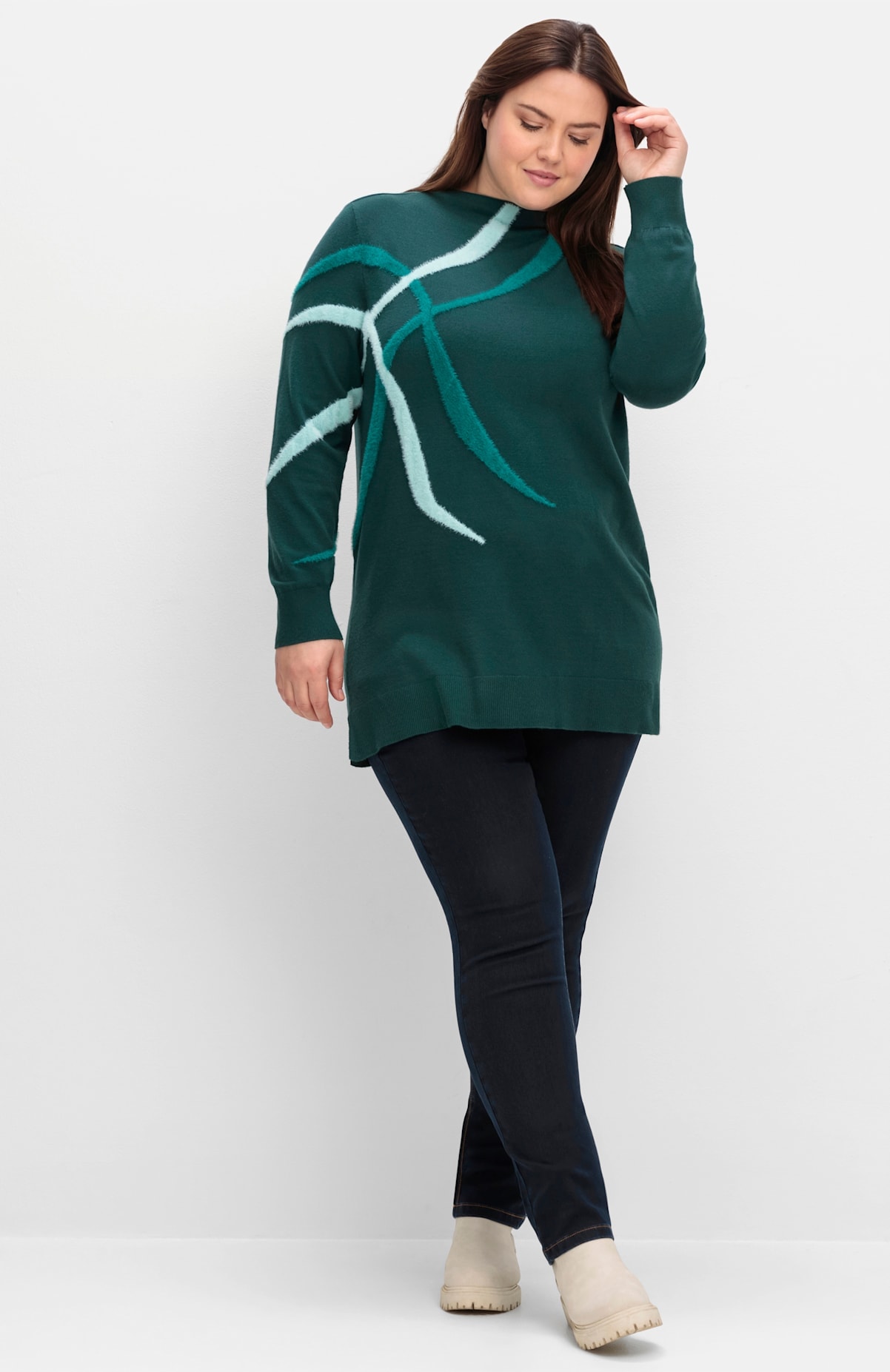 Sheego Stehkragenpullover "Stehkragenpullover" günstig online kaufen