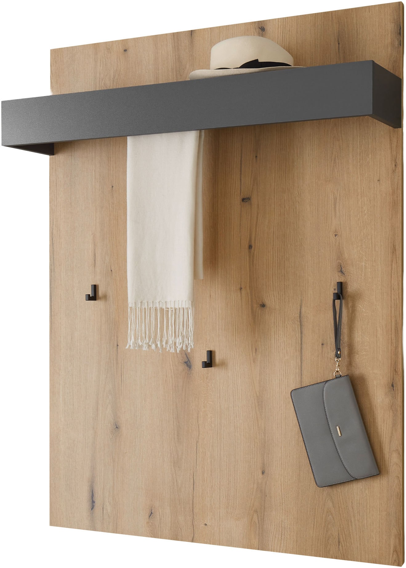 INOSIGN Garderobenpaneel »GiRON/CiTY, Wandregal in vier Farben, Flurgarderobe mit Hutablage«, mit Kleiderstange und Haken, 100 cm breit