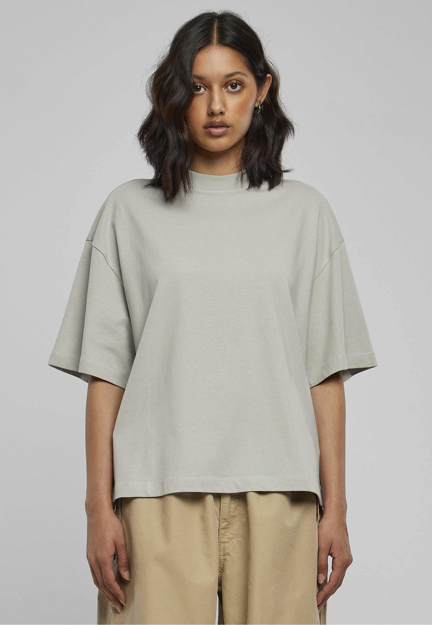 URBAN CLASSICS Kurzarmshirt »Urban Classics Damen Ladies Organic Heavy Slit Tee« 1