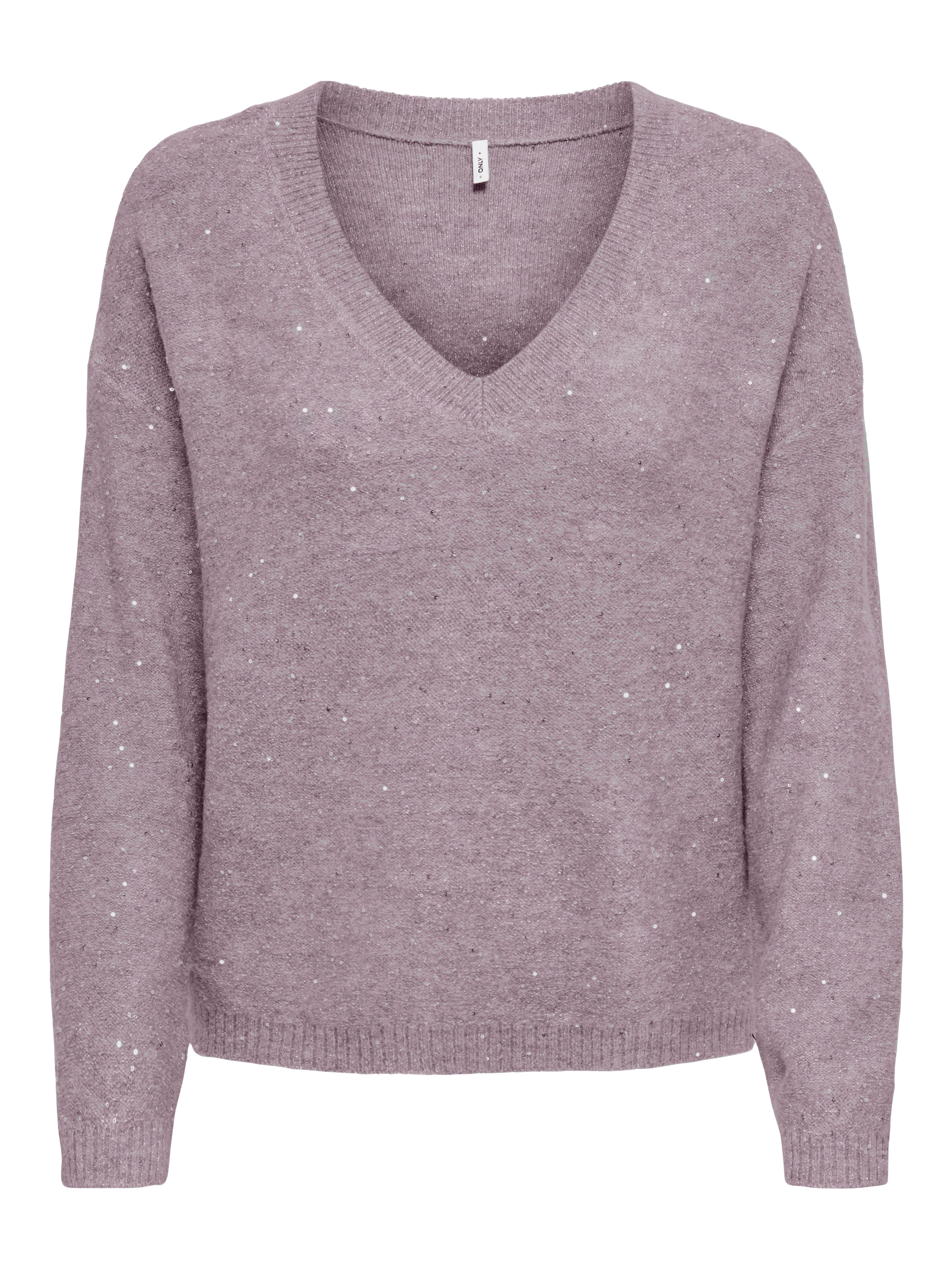 ONLY Strickpullover "ONLARIZONA LS SEQUINS V-NECK PUL KNT" günstig online kaufen