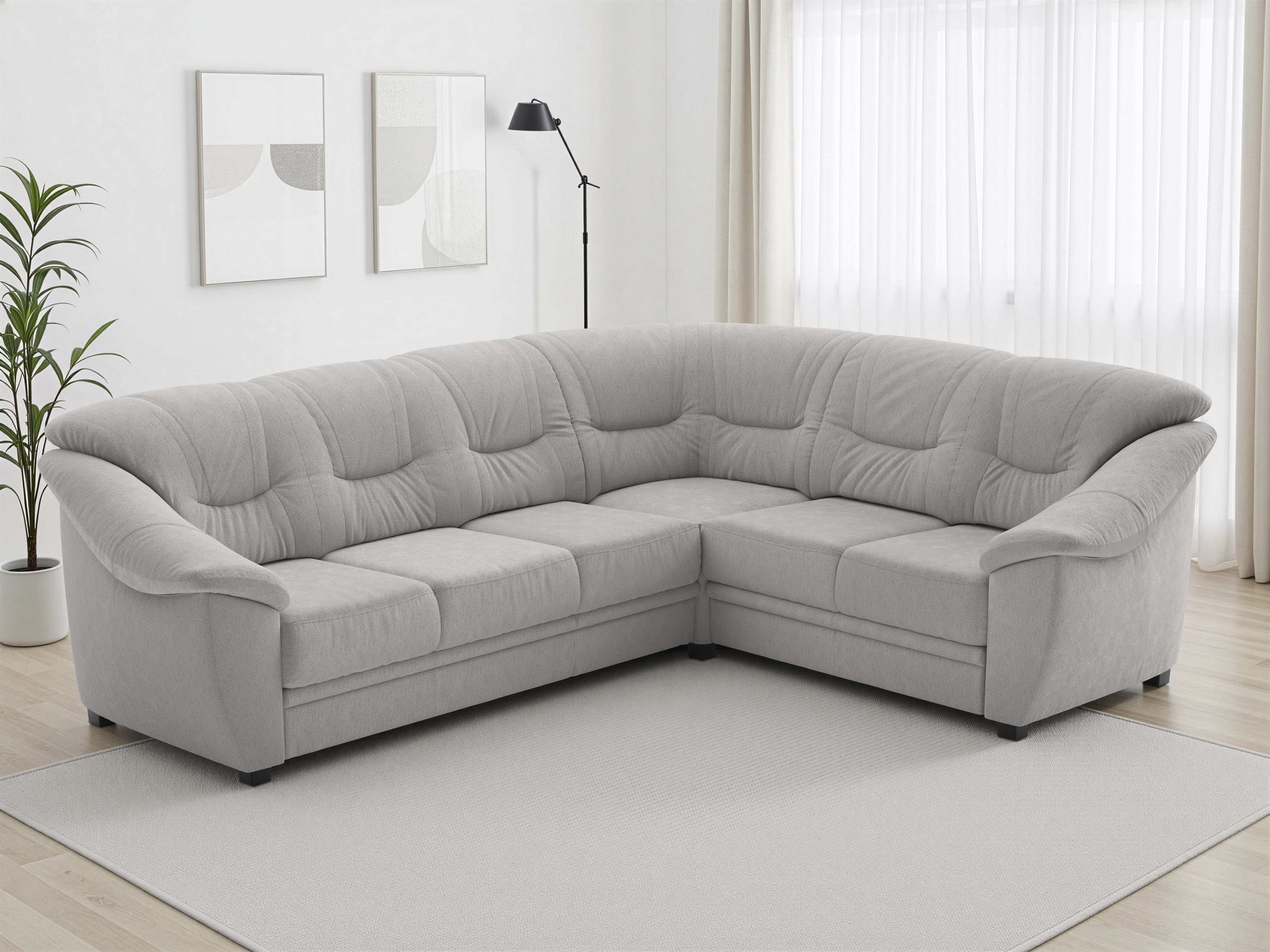 sit&more Ecksofa "Savona L-Form, B. 262 cm, Komfortsitz, Eckcouch mit Stoff- & Lederwahl" mit Schlaffunktion, Liegefl. 120x195 cm