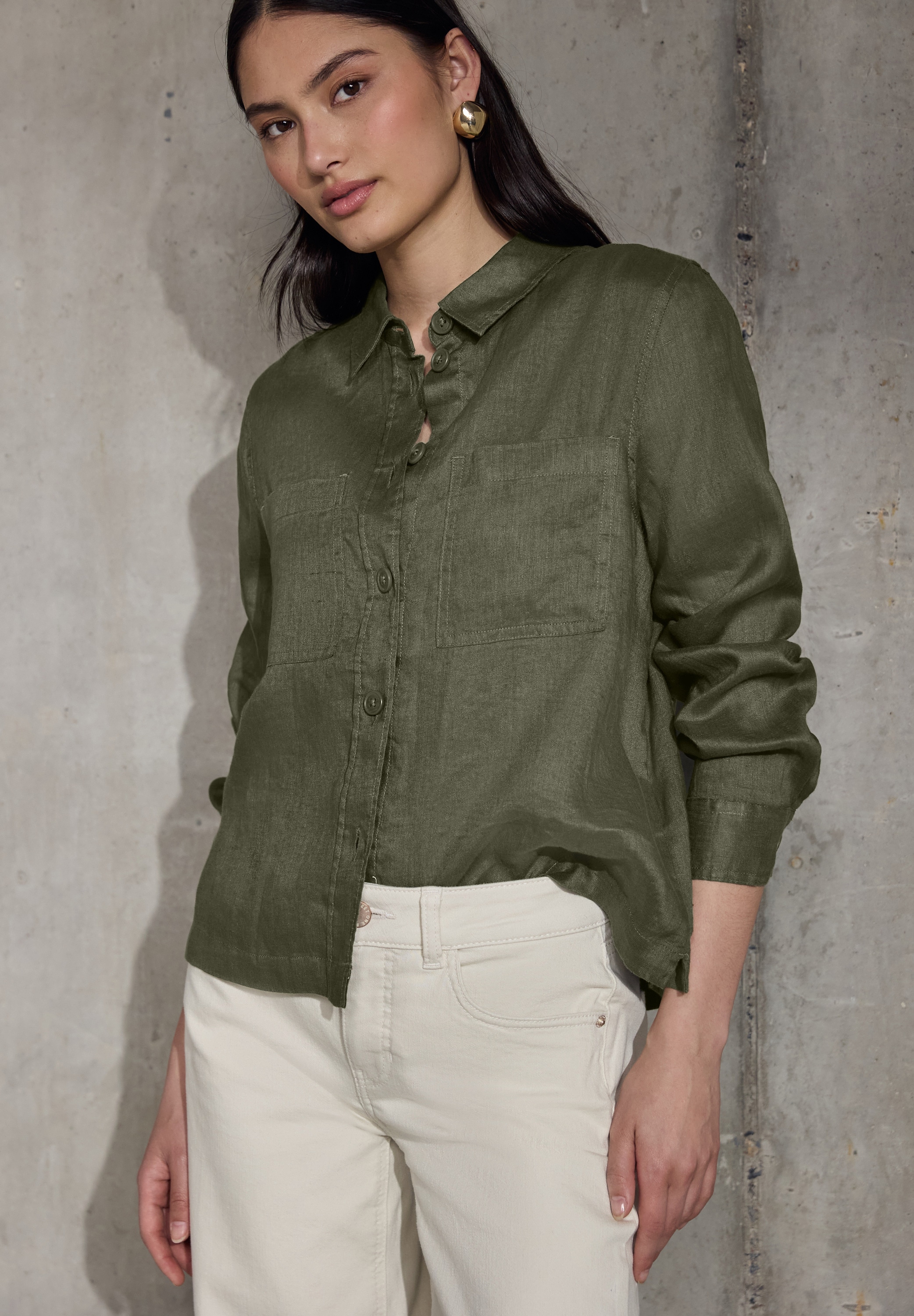 STREET ONE STUDIO Langarmbluse mit Brusttaschen