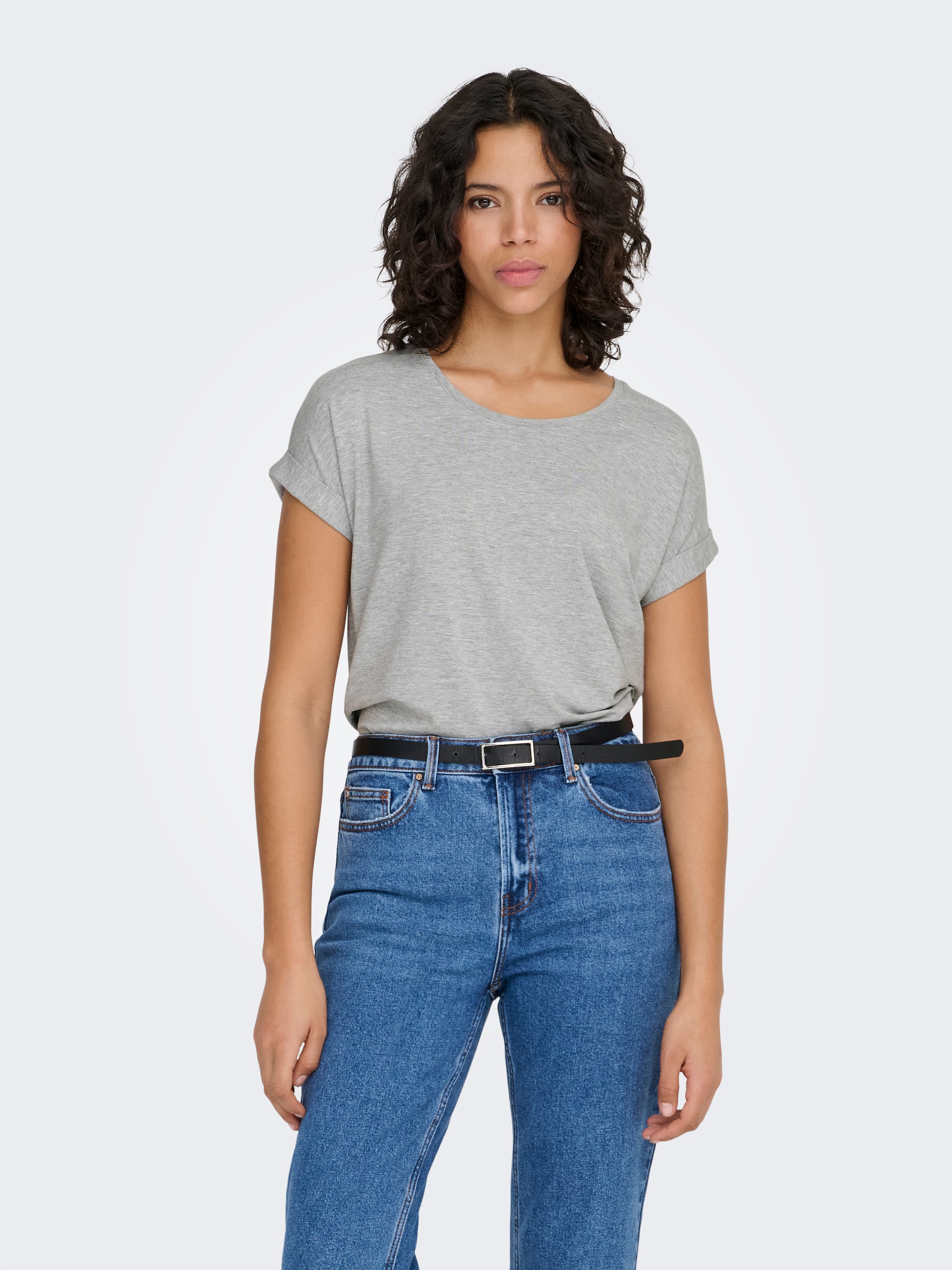 ONLY T-Shirt »ONLMOSTER – T-Shirt mit melierter Optik und elastischem Material« meliert, casual, lässig geschnitten, Viskosemischung, Rundhals