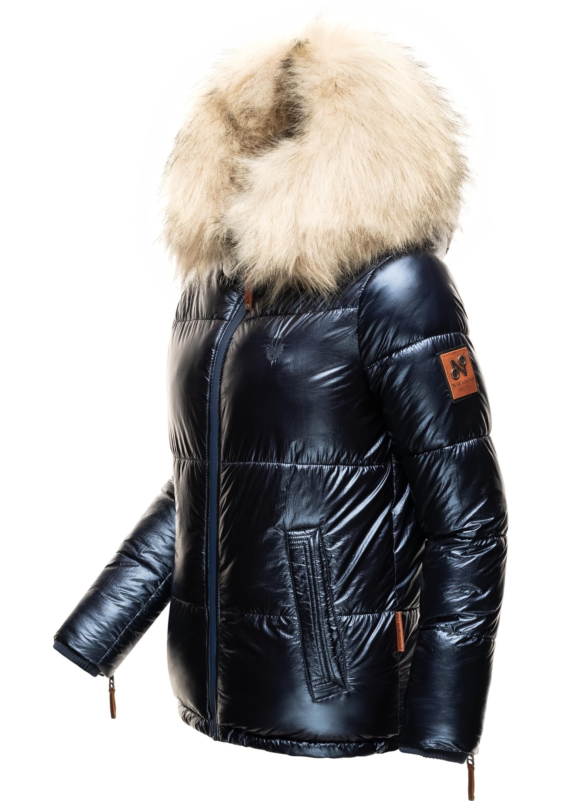 Navahoo Winterjacke »Tikunaa«, mit Kapuze, warm gefütterte Damen Steppjacke mit Kunstfellkapuze
