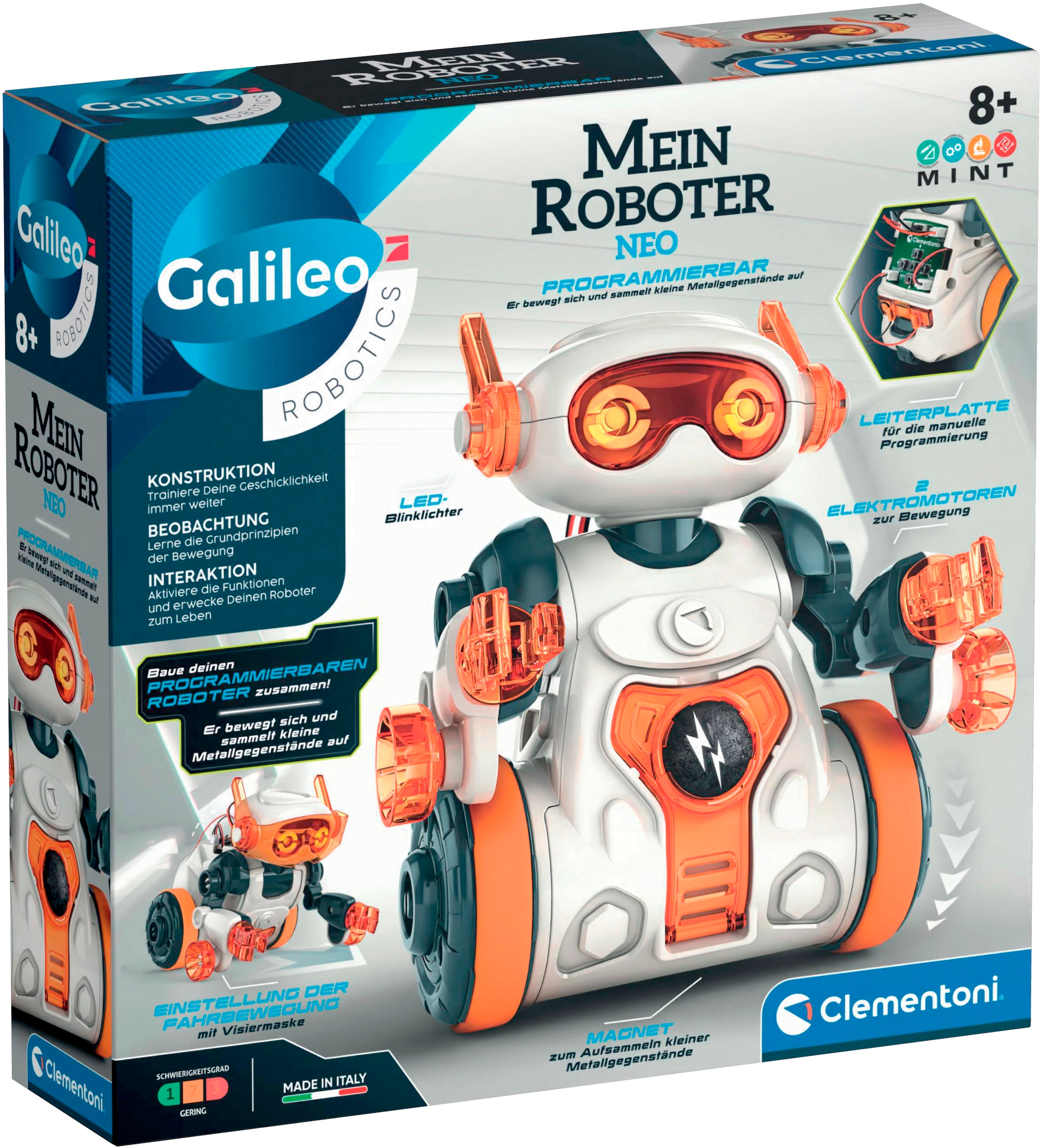 Clementoni® Roboter »Galileo, Mein Roboter Neo« mit LED-Blinklichtern; Made in Europe