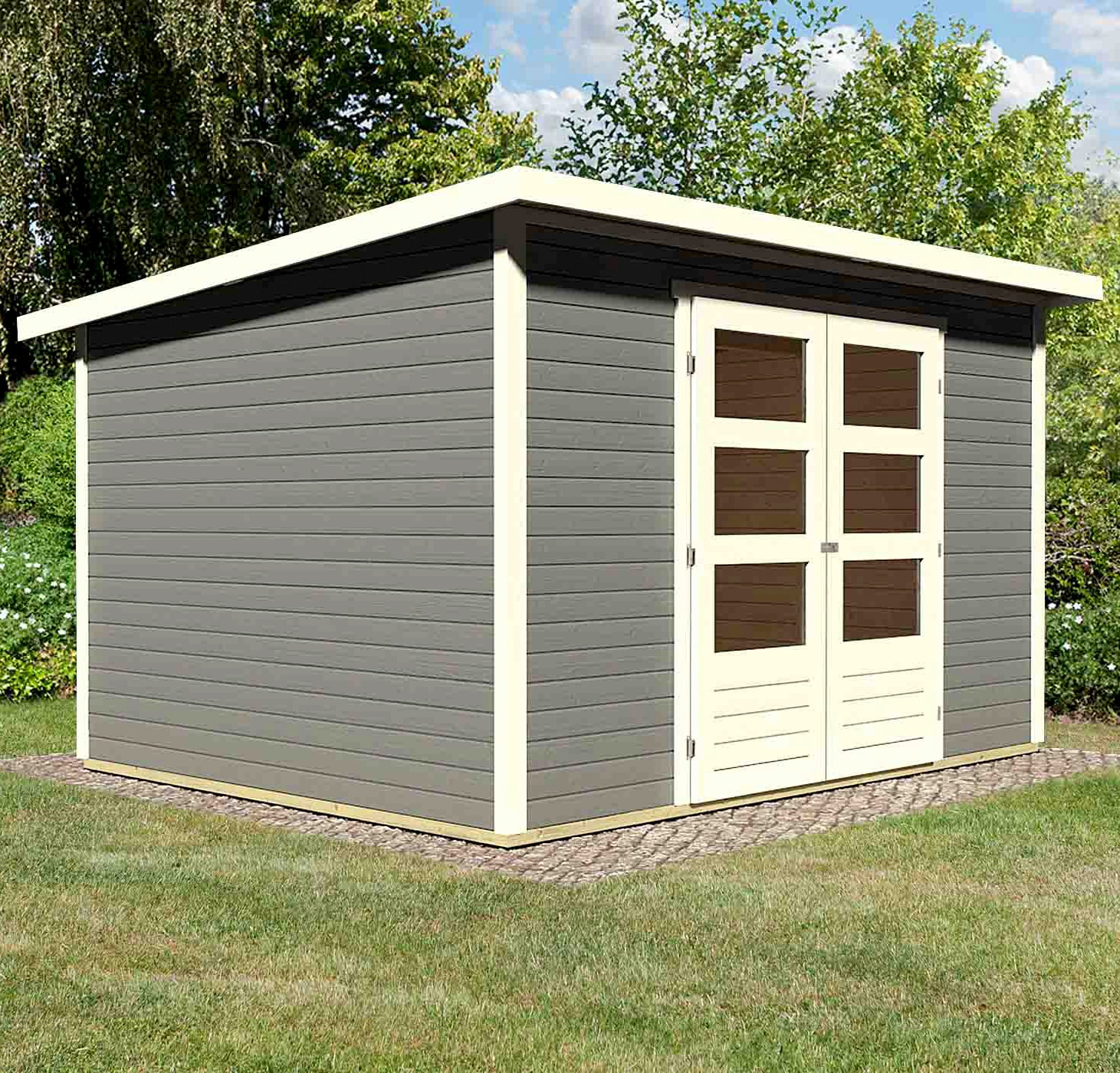 Karibu Gartenhaus "Stockach 5" naturbelassen oder terragrau günstig online kaufen