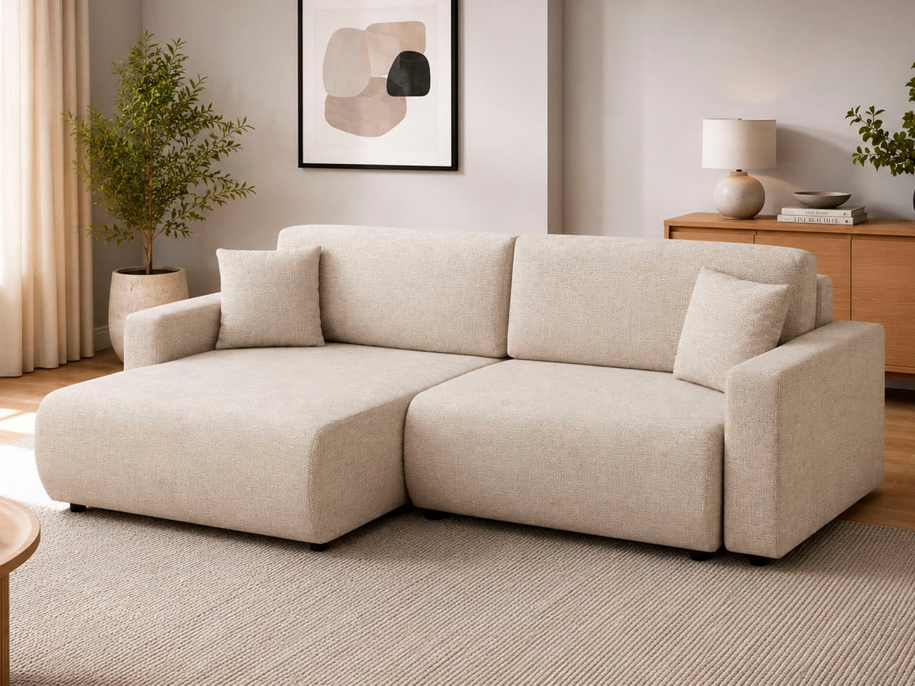 OTTO home Ecksofa "TILLIE L-Form, 229 cm - OTTO. Verlässliche Qualität." Schlaffunktion (132/194), Bettkasten, Struktur-Bezug