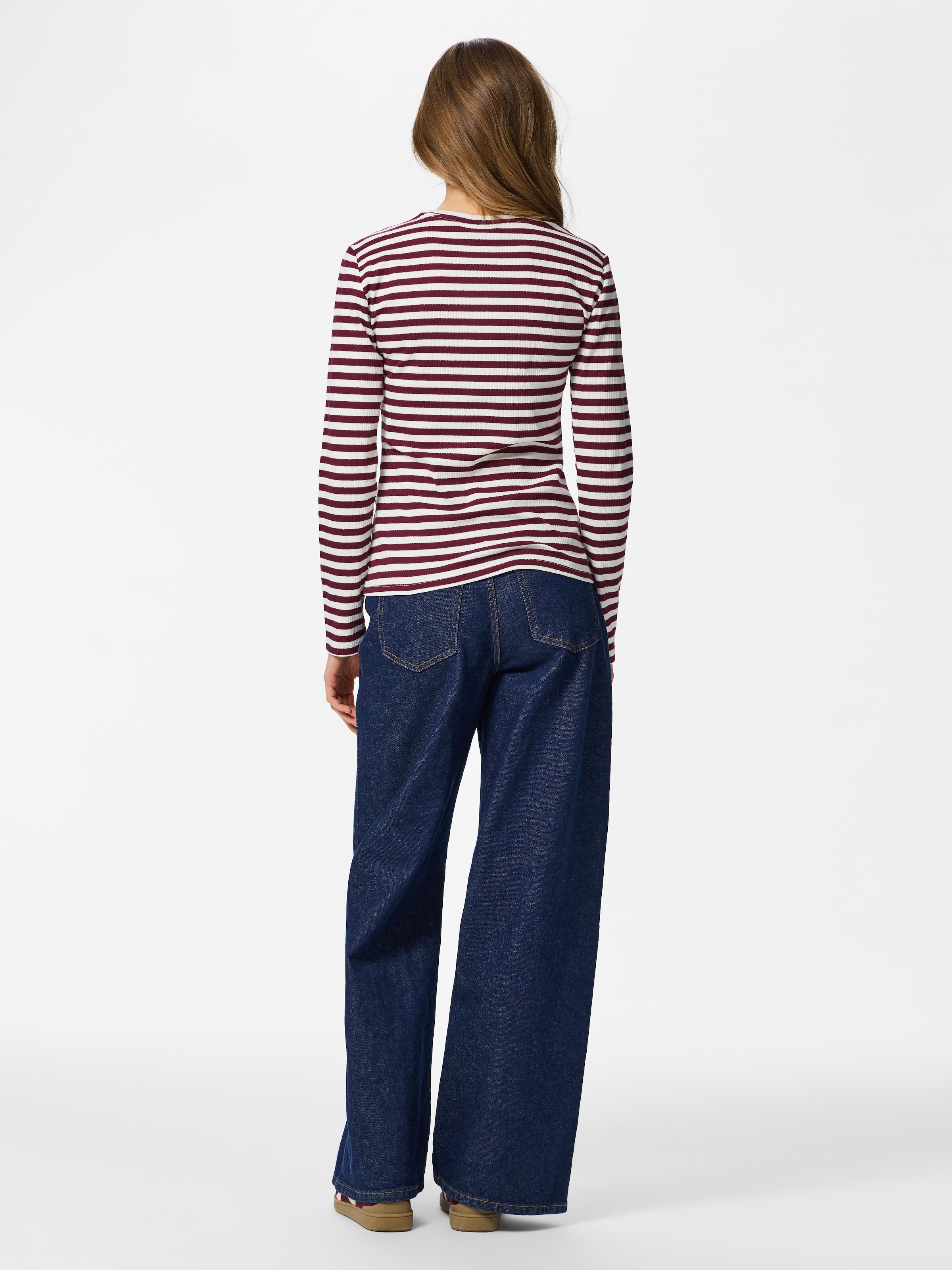 pieces Langarmshirt »PCRUKA LS TOP NOOS BC« Baumwollmischung, slim fit