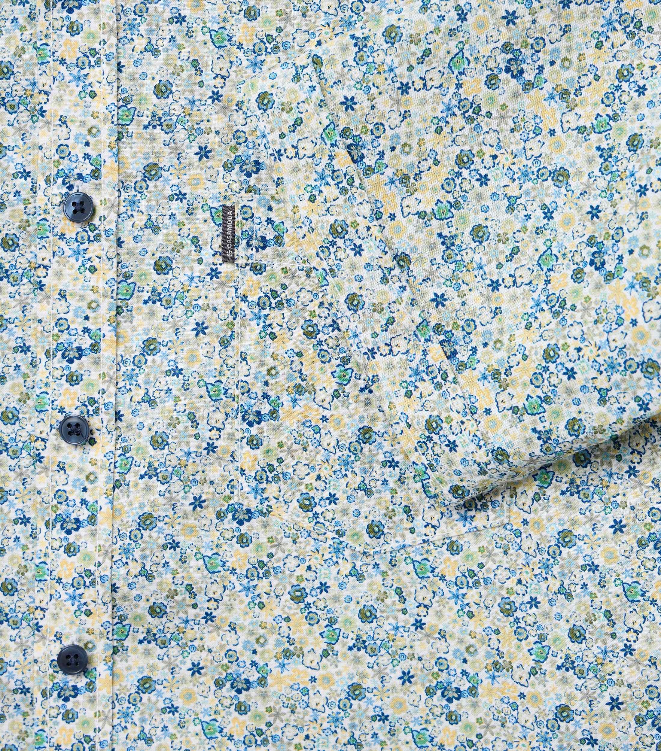 CASAMODA Kurzarmhemd »CASAMODA Leinenhemd Kurzarm Print«