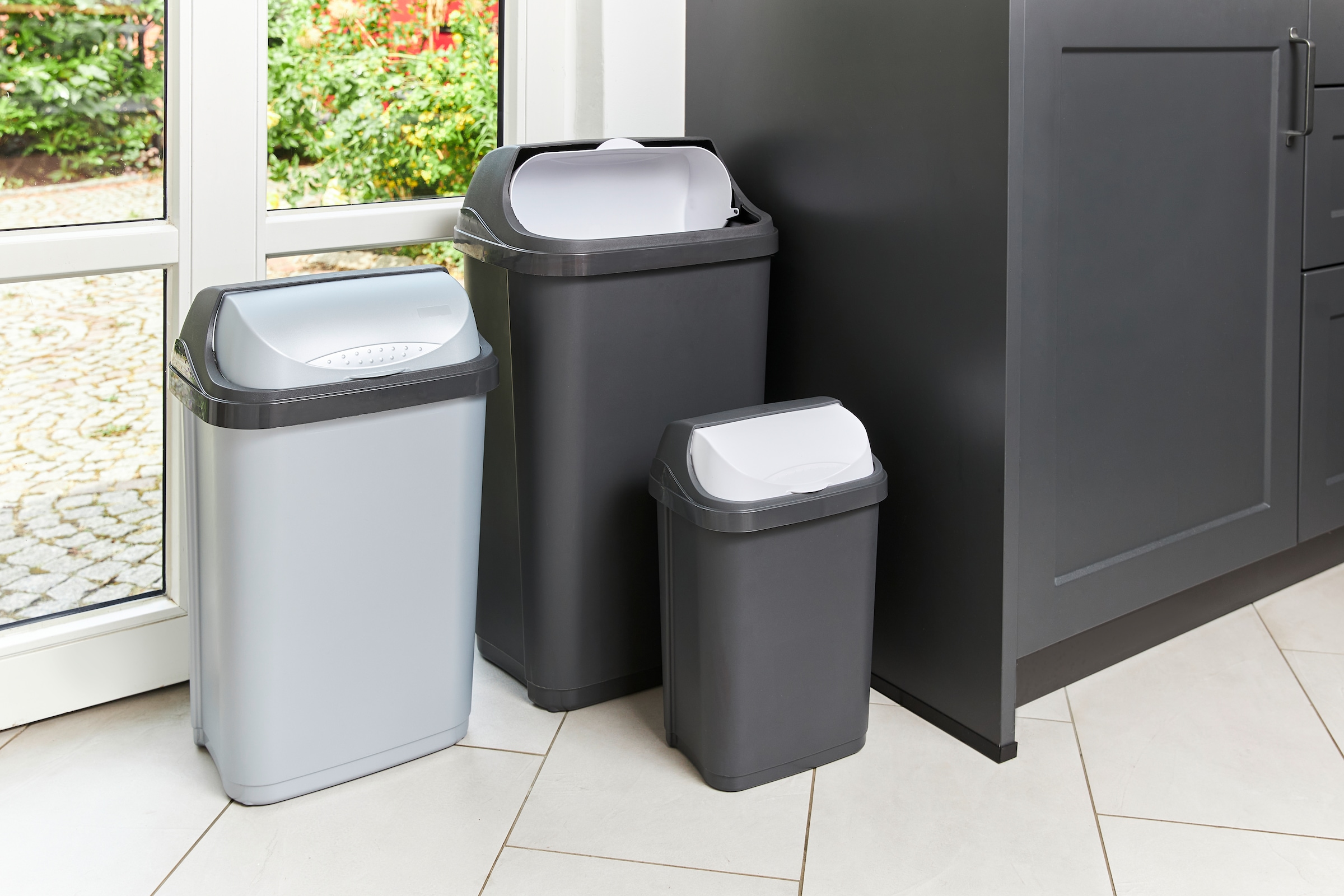 keeeper Mülleimer »rasmus, 2er Set, Abfallbehälter mit Rolldeckel« Deckel komplett abnehmbar