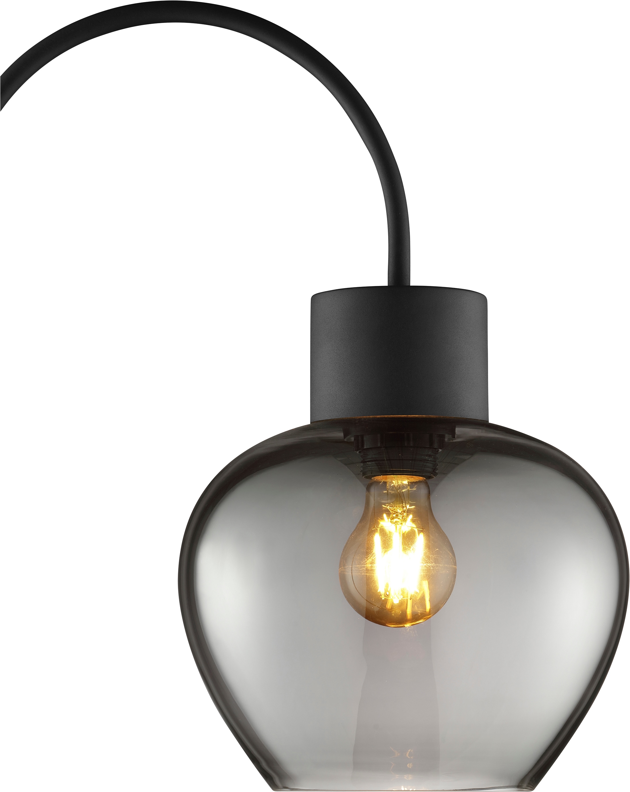 Brilliant Stehlampe »Ligari« E27 1 Stk. Höhe 164 cm, E27 Fassung, Aluminium, Glas, Schwarz Rauchglas