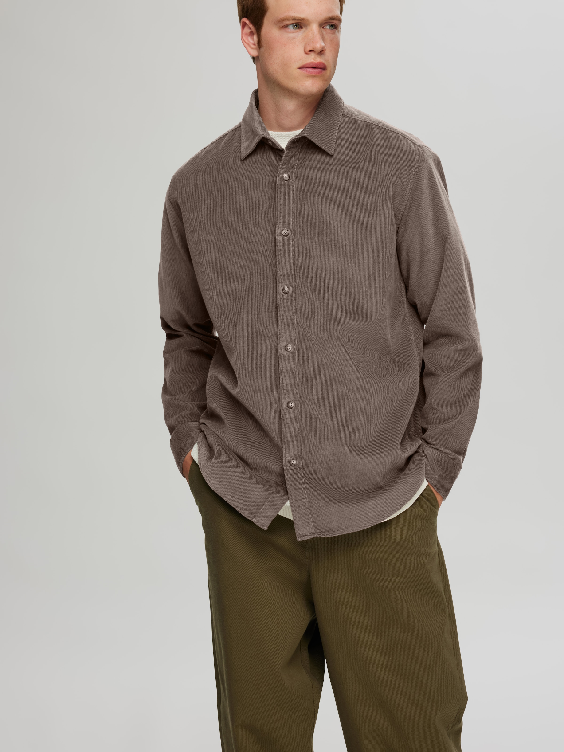 SELECTED HOMME Langarmhemd »SLHREGOWEN-CORD SHIRT LS NOOS«