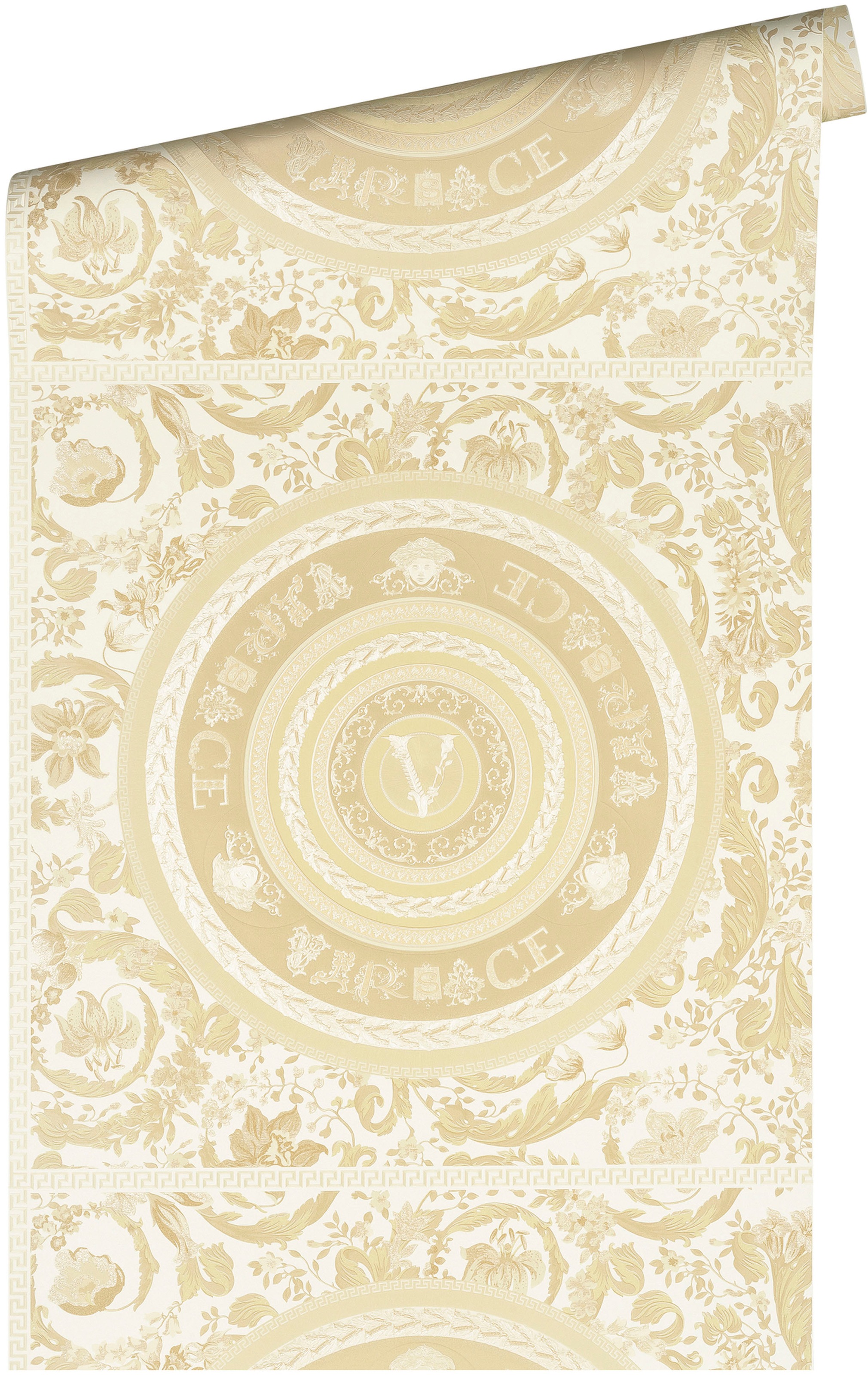 Versace Vliestapete »Wallpaper Versace 5 Floral Design« abstrakt | gemustert | leicht glänzend leicht strukturiert Designertapete auffallende Fliesen-Tapete Tapeten Wohnzimmer modern