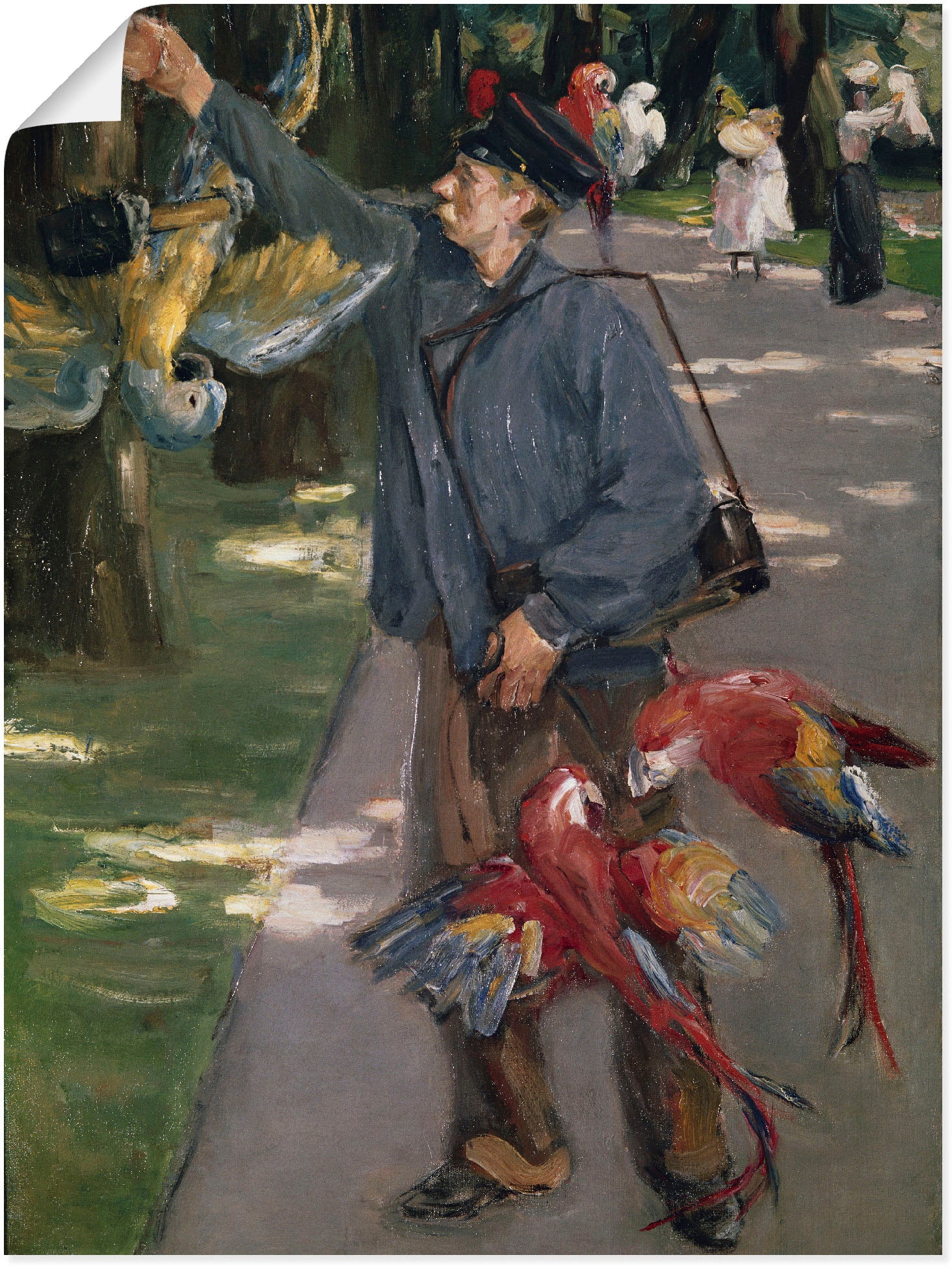 Artland Kunstdruck »Der Papageienmann. 1901/1902«, Mann, (1 St.), als Leinwandbild, Wandaufkleber oder Poster in versch. Größen