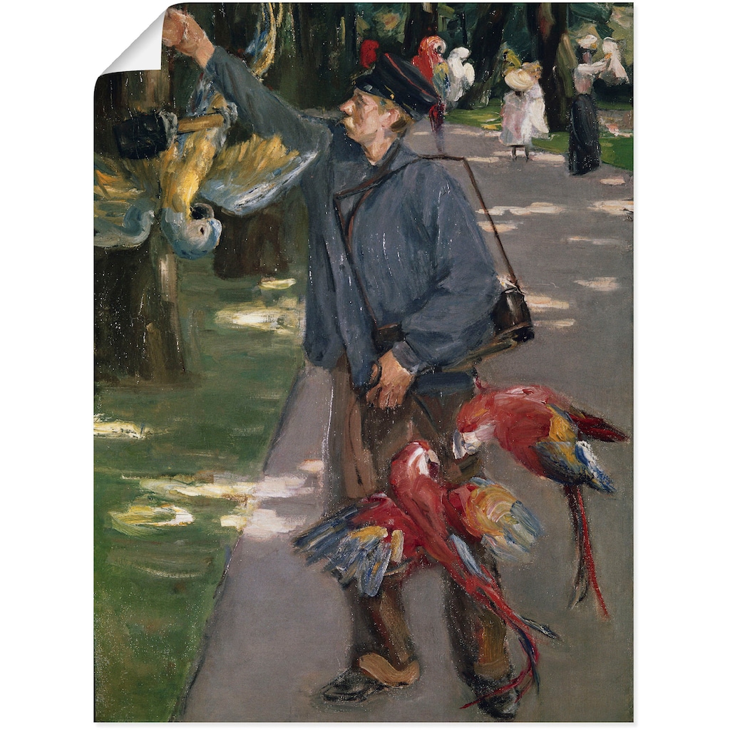 Artland Kunstdruck »Der Papageienmann. 1901/1902«, Mann, (1 St.), als Leinwandbild, Wandaufkleber oder Poster in versch. Größen