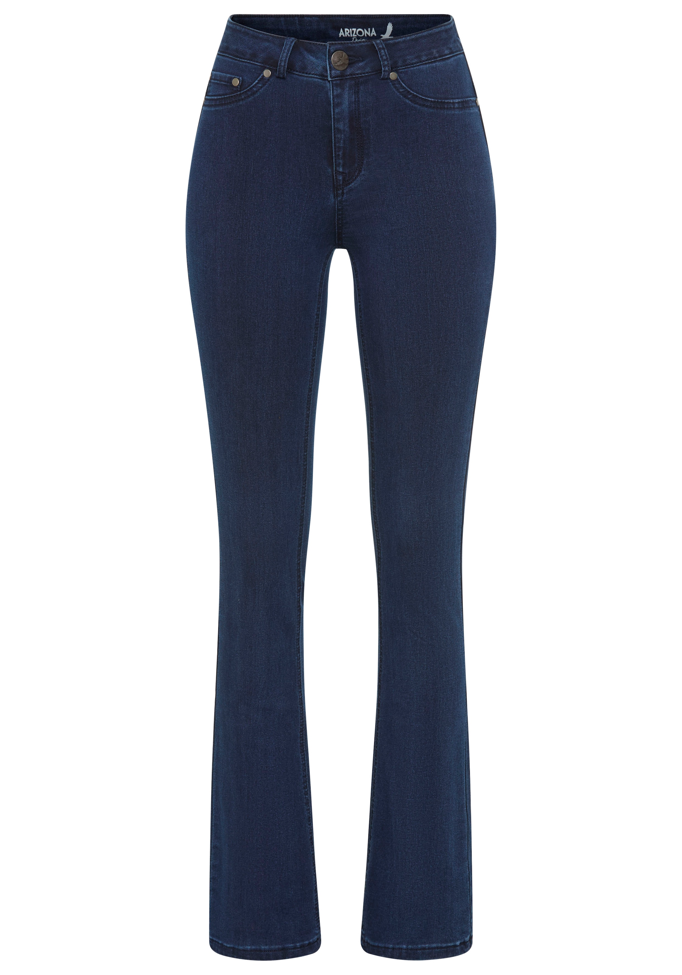 Arizona Bootcut-Jeans »Ultra Stretch«, ausgestellte Beinform, Used-Waschung, hohe Leibhöhe