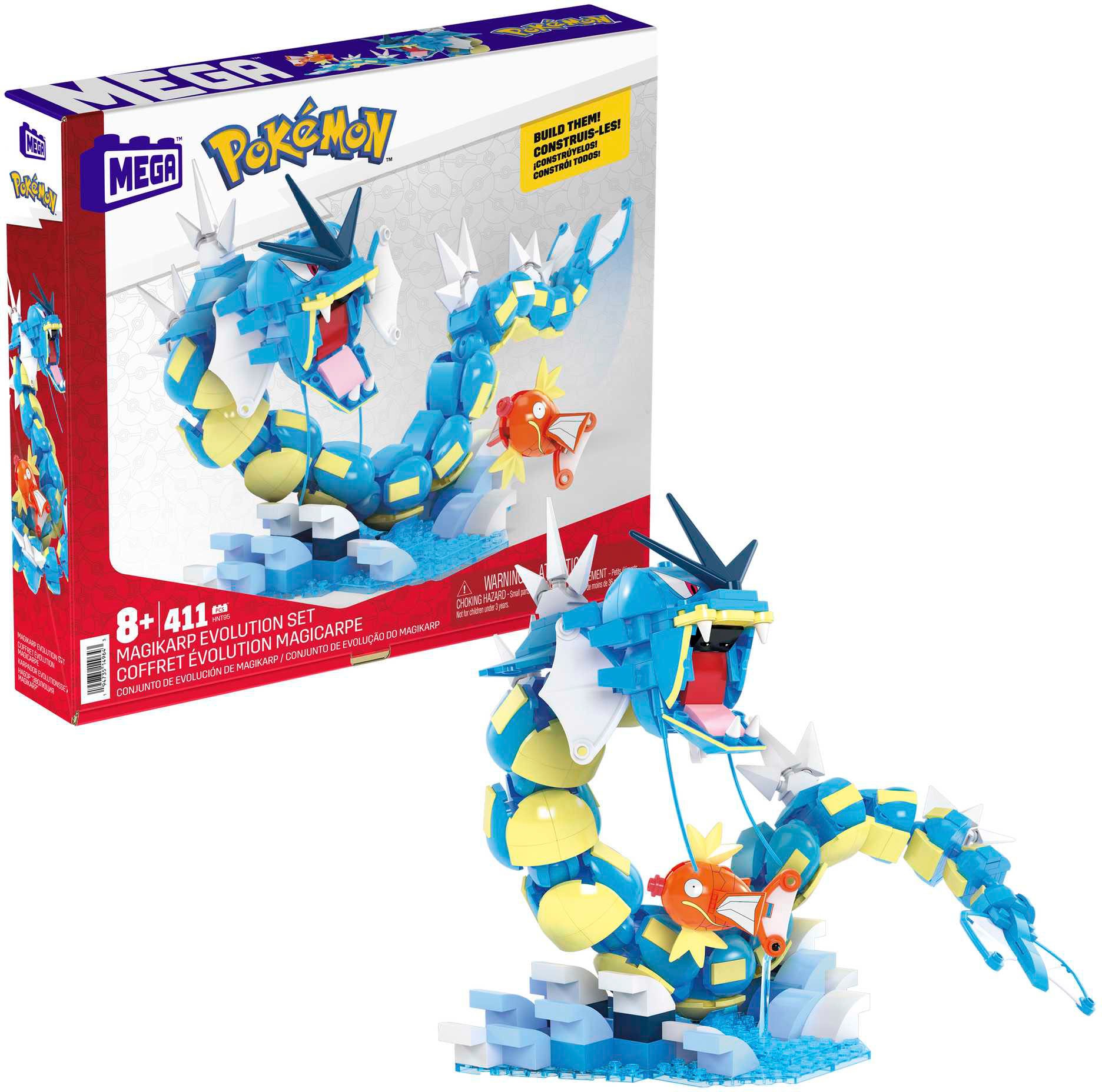 MEGA Spielbausteine »MEGA Pokémon, Karpador Evolution Set«, (411 St.)
