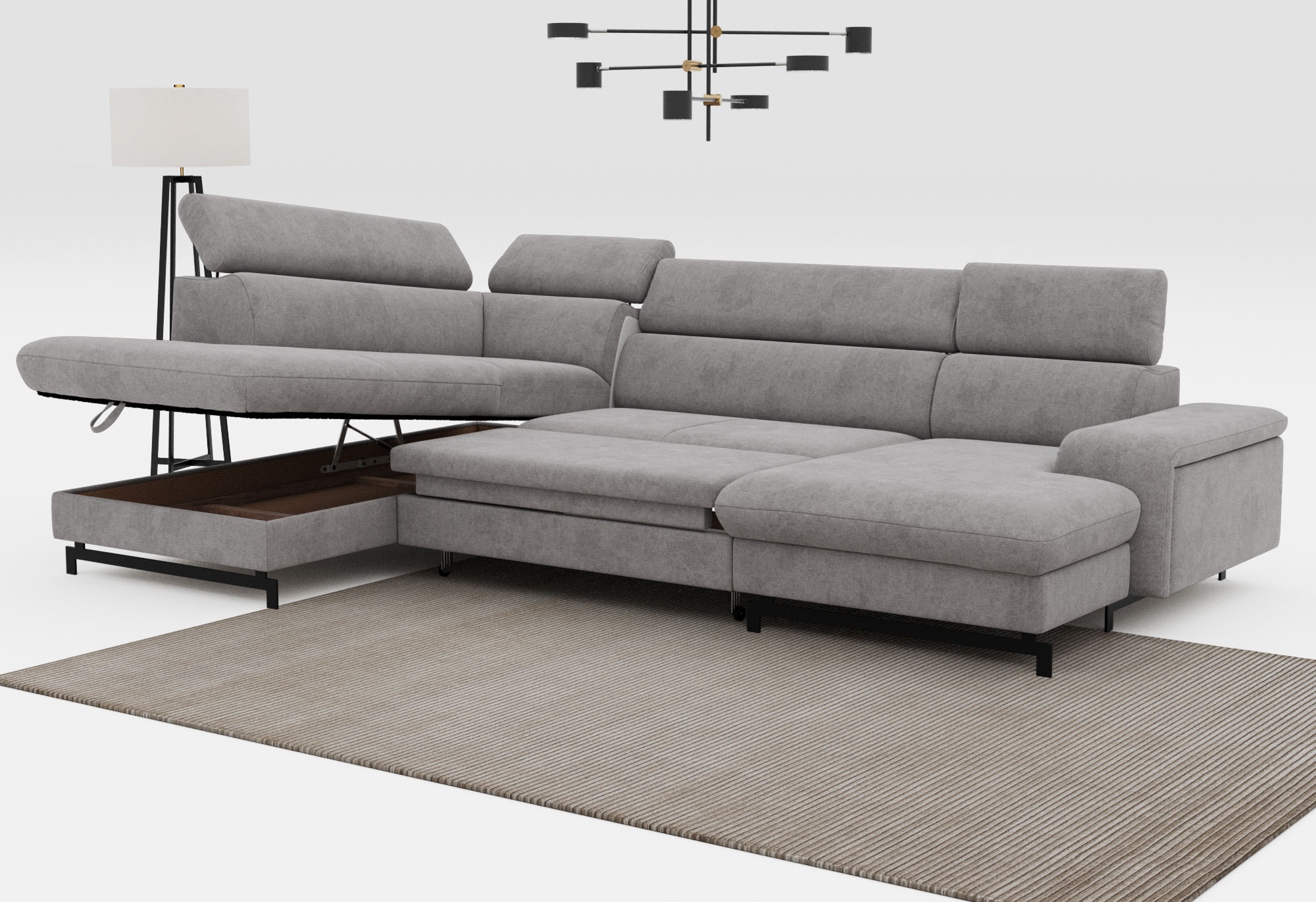 COTTA Wohnlandschaft "Emma U-Form, B: 328 cm" mit Kopfteilverstellung, opti günstig online kaufen