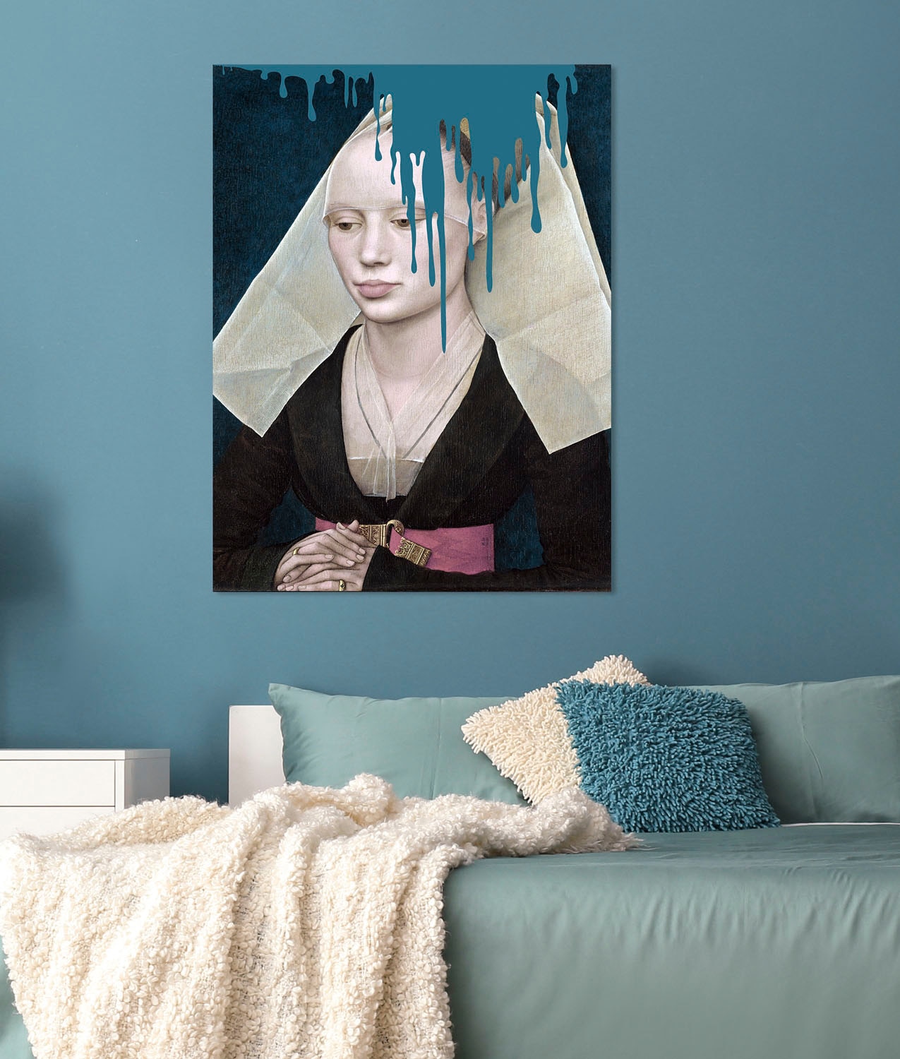 queence Acrylglasbild »Nonne mit Farbklecks« Bilder von Frauen | Formen | Frau | Gemälde | Historische Persönlichkeiten | Kirche | Kunst | Religion Fine Art-Print in Galeriequalität