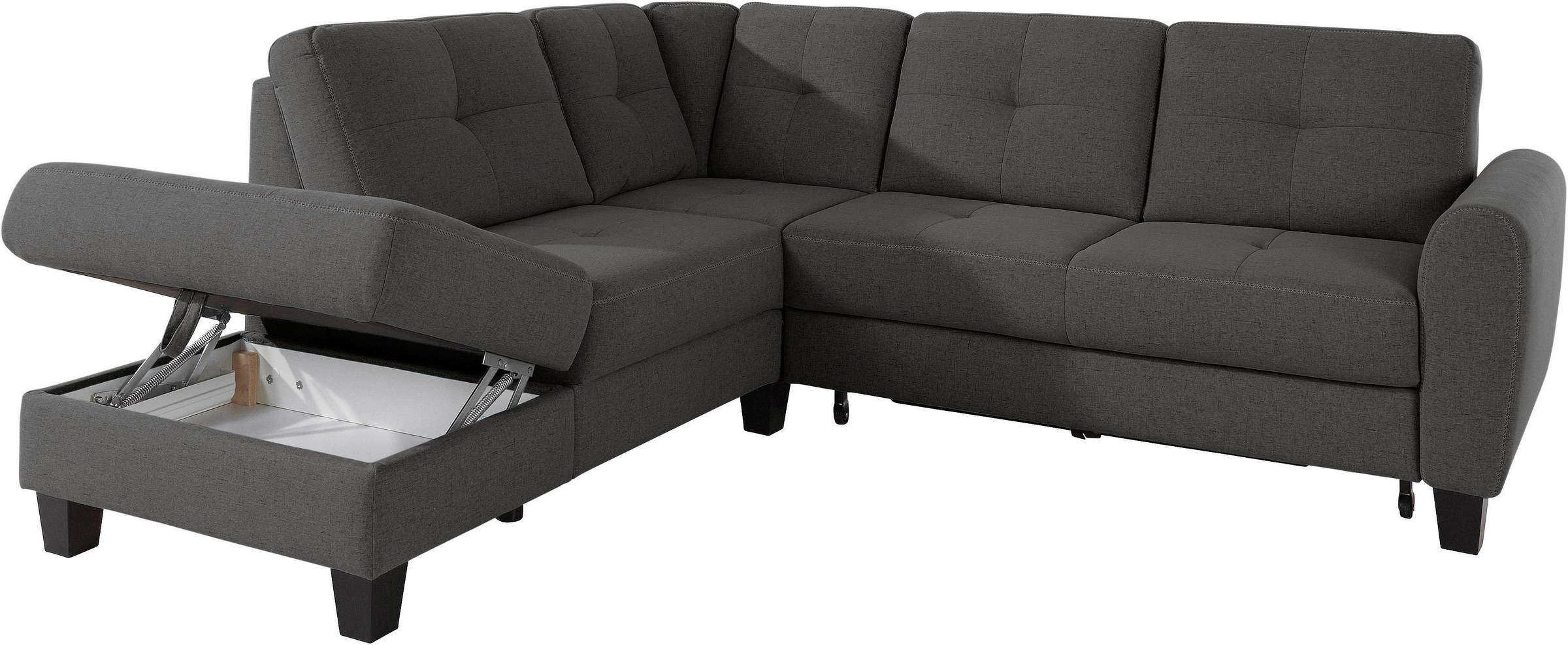 Thumbnail - sit&more Ecksofa "Varese L-Form" mit Federkern, wahlweise mit Bettfunktion und Stauraum