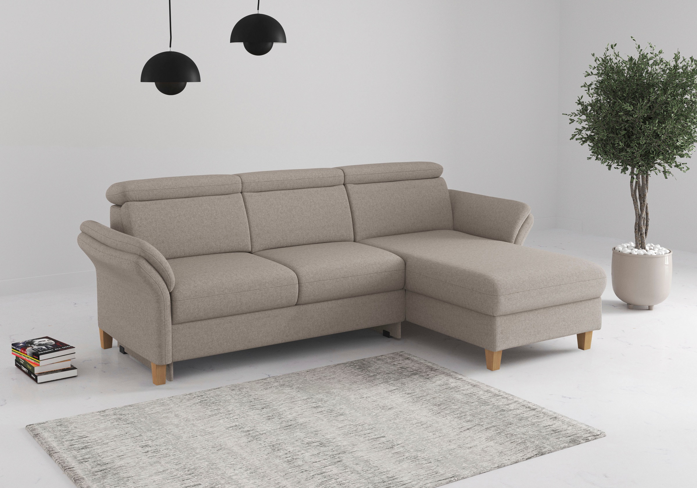 OTTO home Ecksofa "Glendale, L-Form" inkl. Kopfteilverstellung, wahlweise mit Vorziehsitz und Bettkasten