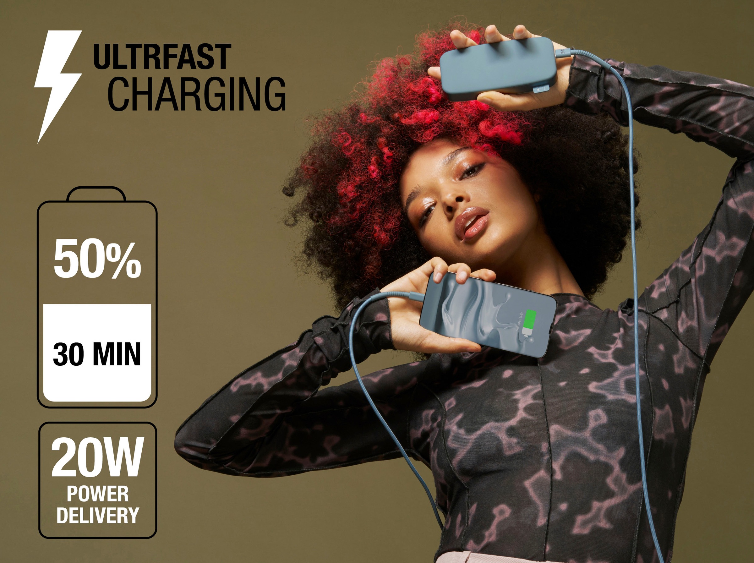 Fresh´n Rebel Powerbank »Power Pack 12000mAh mit USB-C, Ultra Fast Charge & 20W PD«