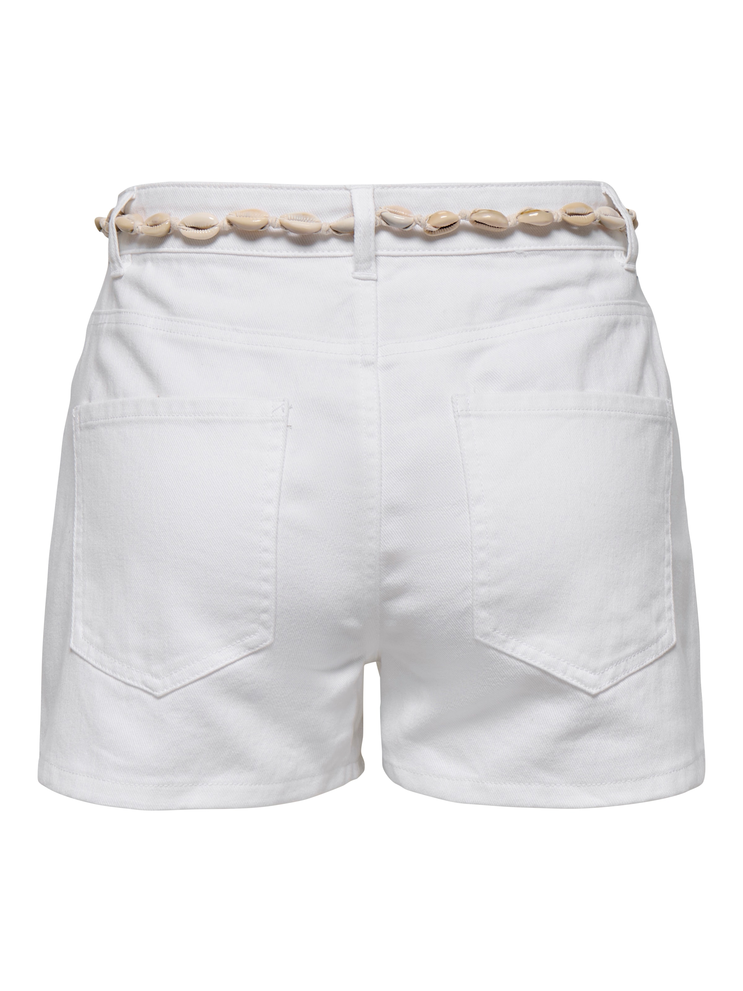 ONLY Jeansshorts »ONLZUMA HW SHELL BELT DNM SHORTS BJ«, mit Destroyed Effekt und ausgefranstem Saum