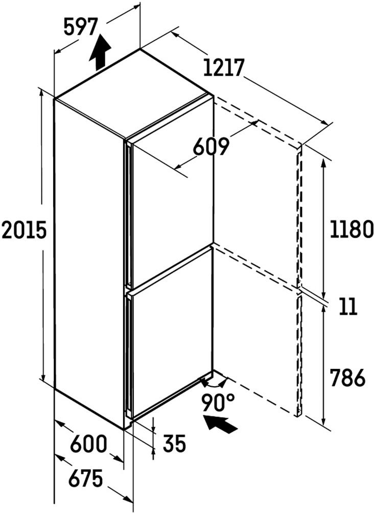 Liebherr Kühl-/Gefrierkombination »CBNsfc 572i_994908651« 201,5 cm hoch 59,7 cm breit