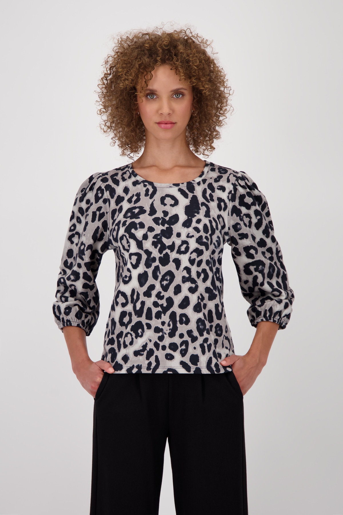 Monari Sweater "Sweatshirt Leodruck Allover", Mit Rundhalsausschnitt günstig online kaufen