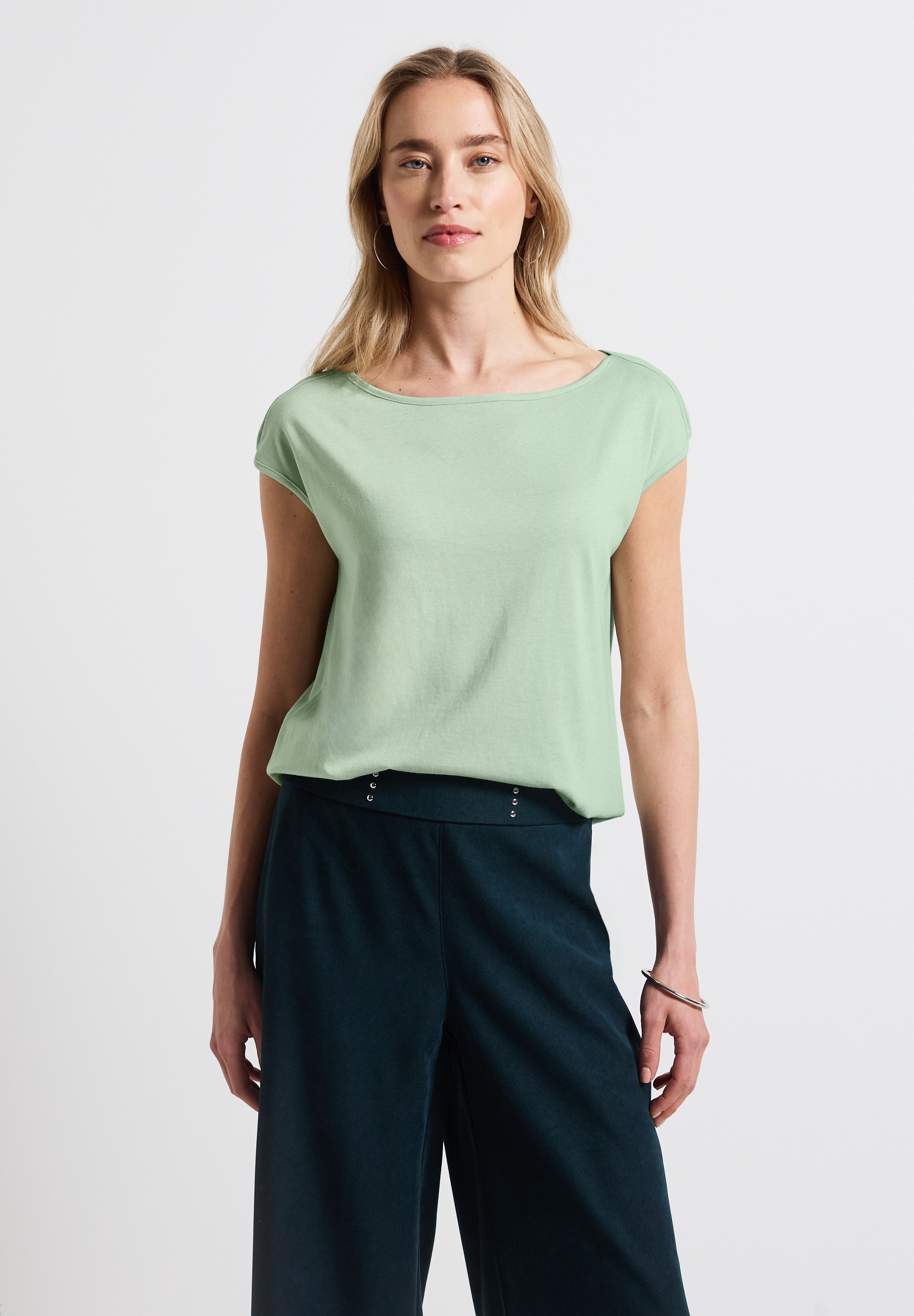 STREET ONE T-Shirt, mit U-Boot-Ausschnitt