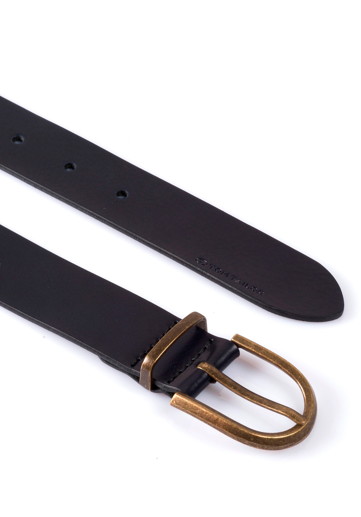 TOM TAILOR Ledergürtel »TTSYLKE«, 3 cm breiter Damengürtel, Schließe im Vintage-Look, reines Leder