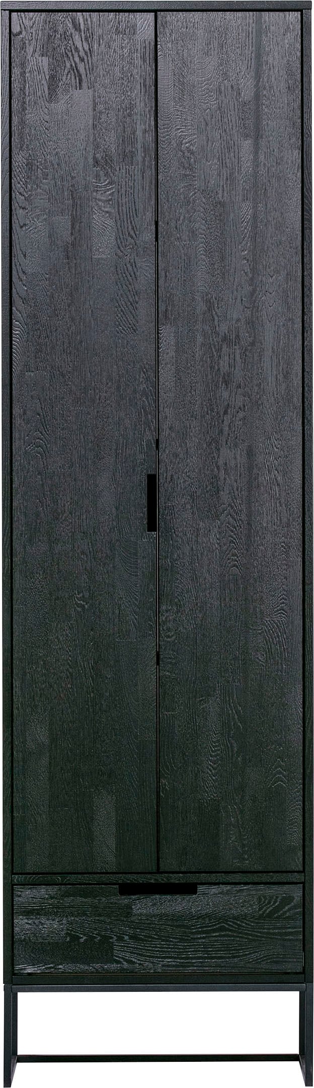 WOOOD Mehrzweckschrank "Silas FSC-Eschenholz massiv mit Metallgestell H 210 x B 60 x T 36 cm" Schutzlackierte Oberfläche, Tragkraft 15 kg pro Boden, pfleigleicht