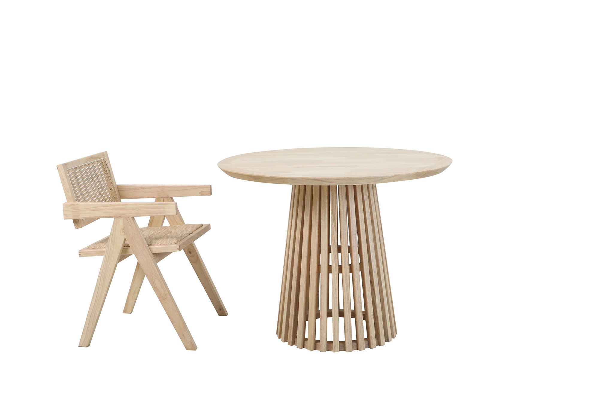 Esstisch SIT, beige (natur, natur, natur), B:100cm H:77cm T:100cm, Hevea, Holz-Furnier, Tische, Esstisch, Platte mit schweizer Kante 3